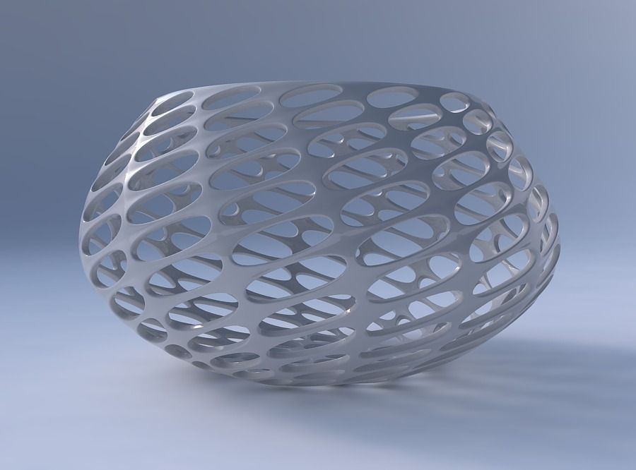 Bowl squeezed twisted with bubble grid lattice 3D print model_4