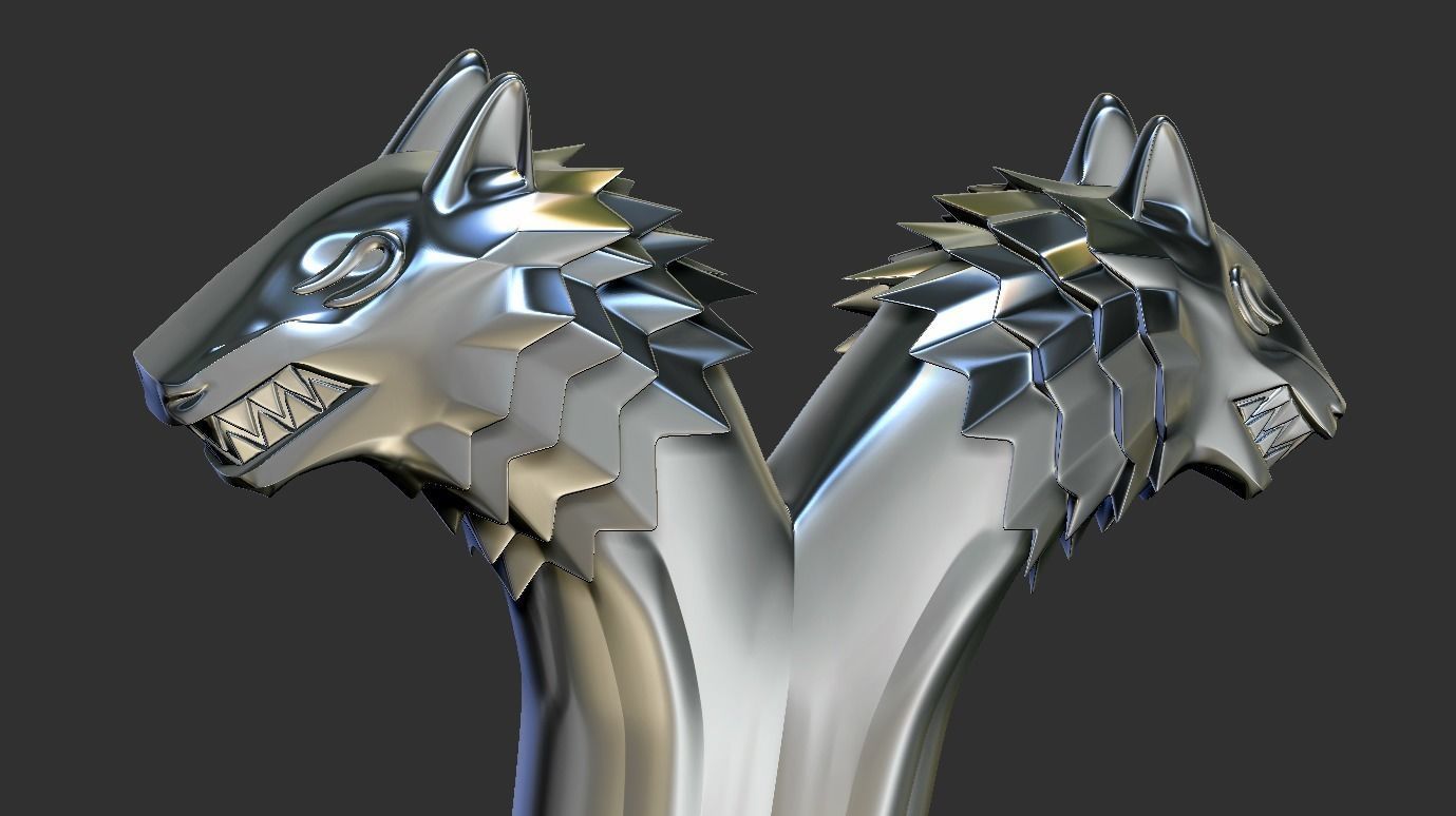 Wolves Symmetric Item 3D print model_1