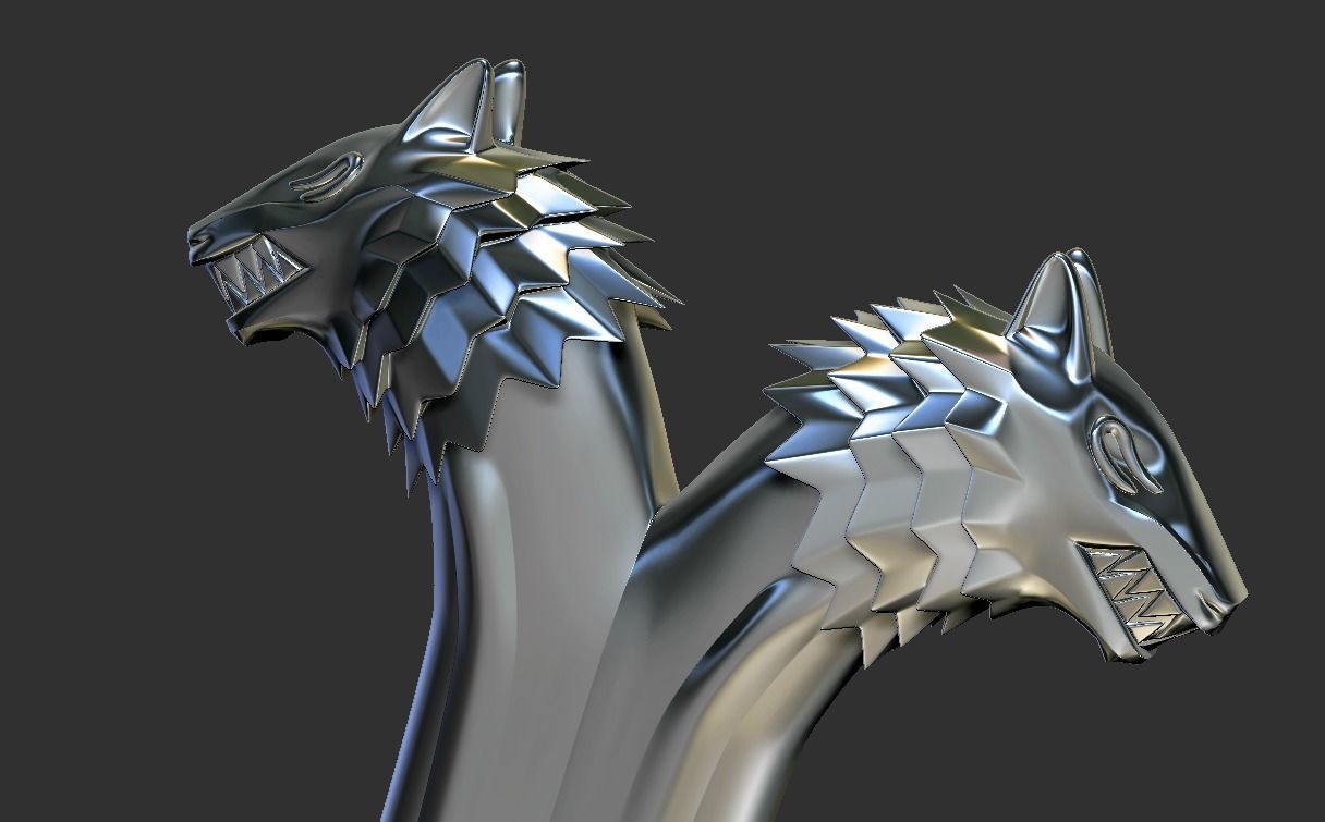 Wolves Symmetric Item 3D print model_3