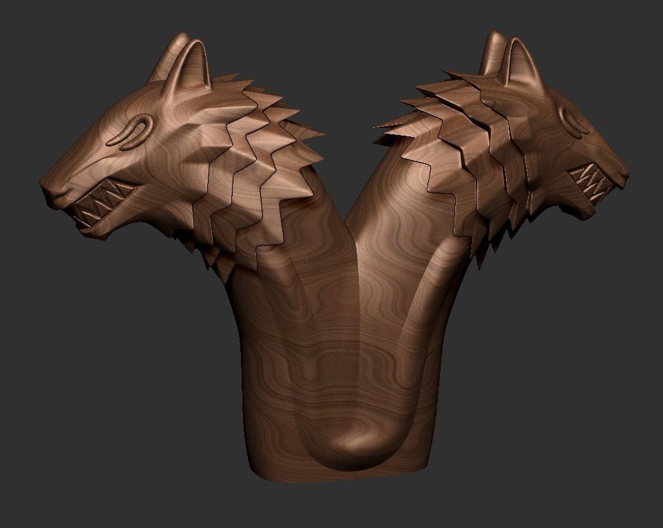 Wolves Symmetric Item 3D print model_8