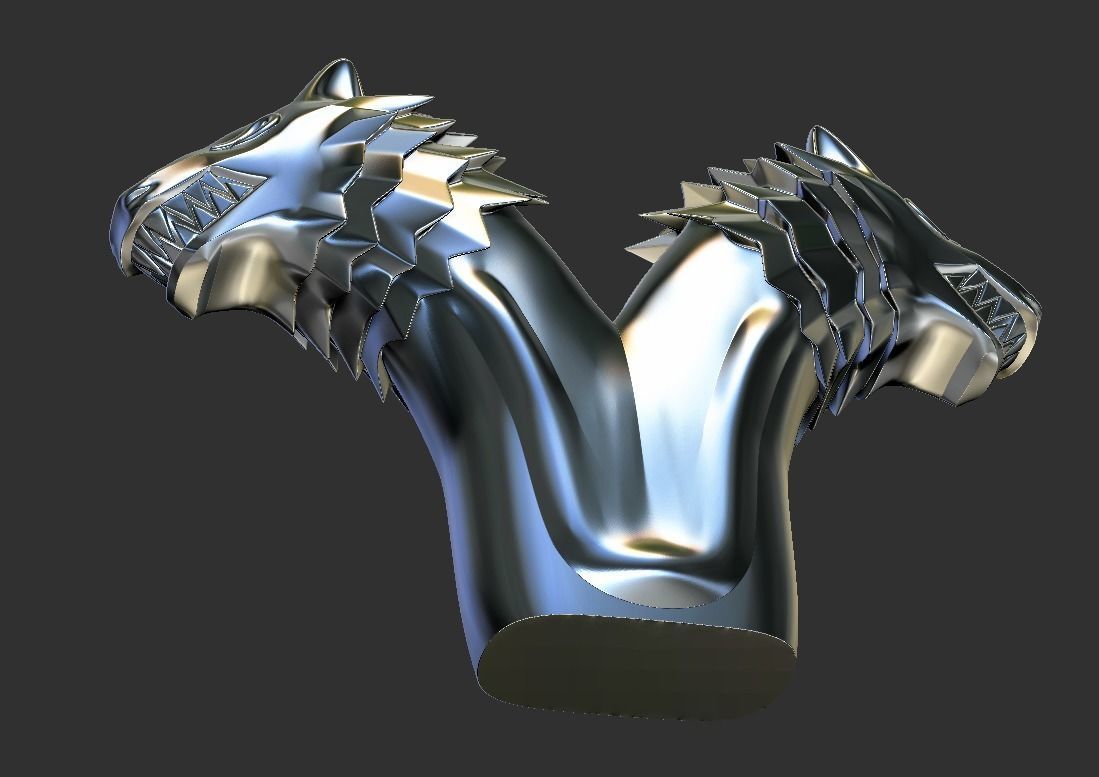 Wolves Symmetric Item 3D print model_2