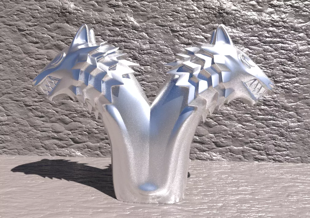 Wolves Symmetric Item 3D print model_0
