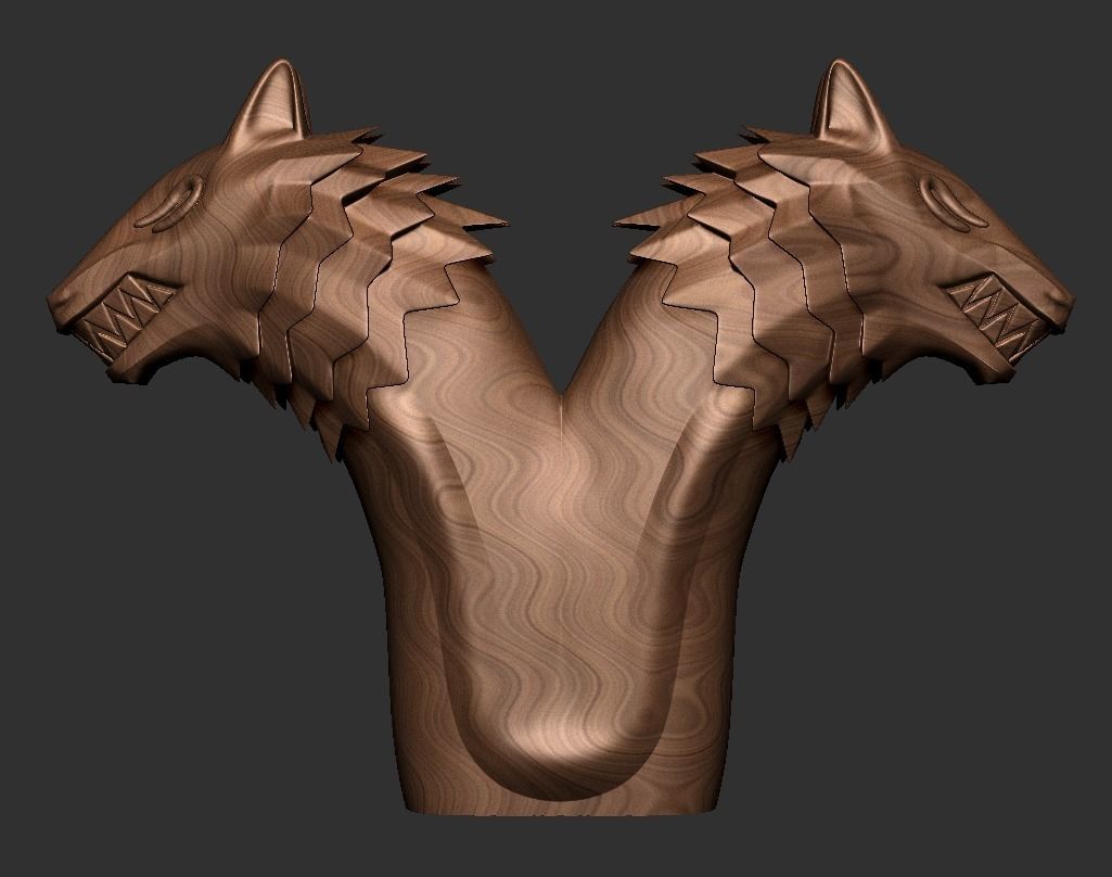 Wolves Symmetric Item 3D print model_4