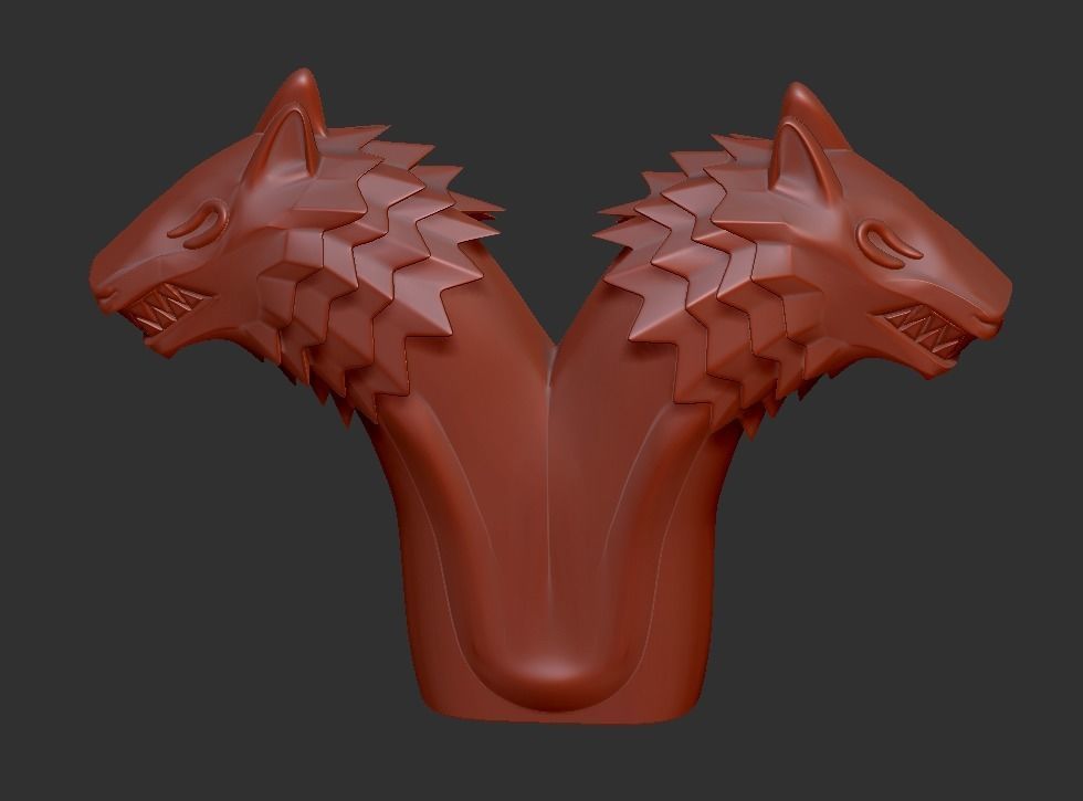 Wolves Symmetric Item 3D print model_6