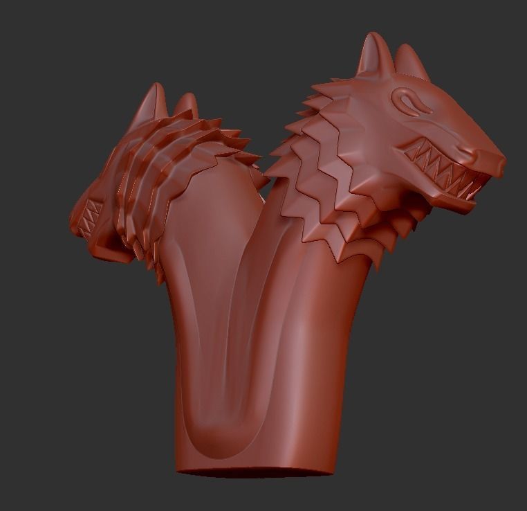 Wolves Symmetric Item 3D print model_7