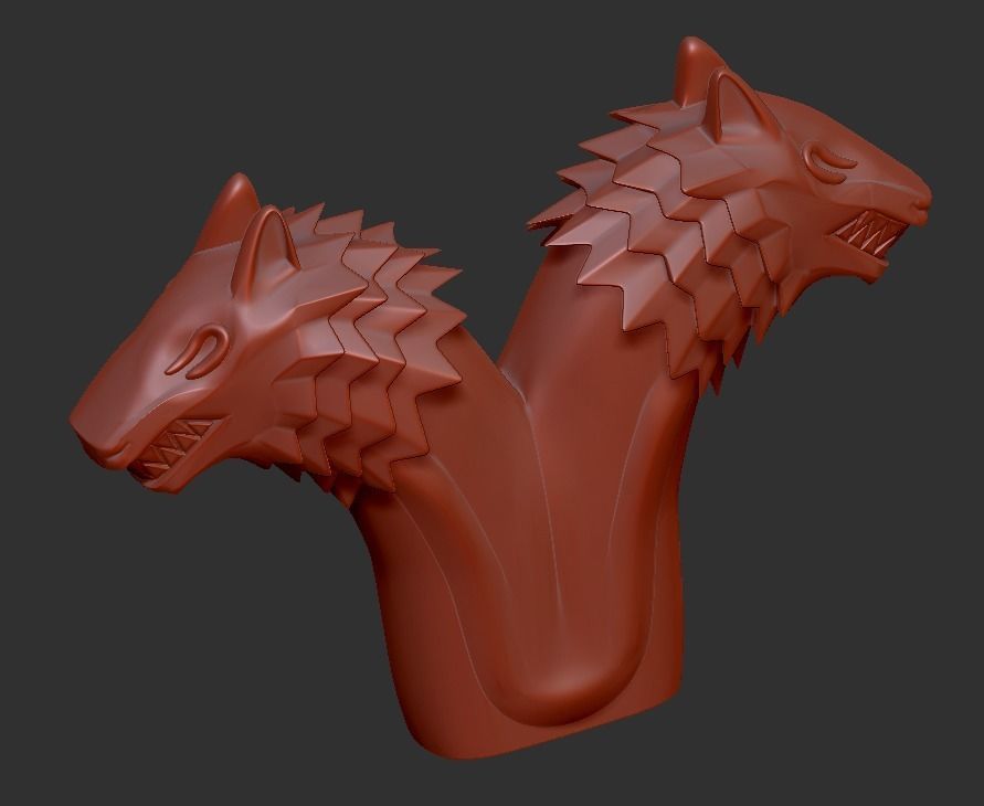 Wolves Symmetric Item 3D print model_5