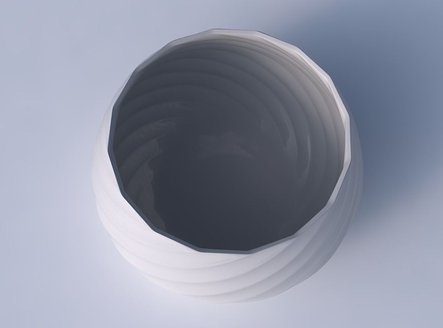 Bowl squeezed twisted with bands 3D print model_2