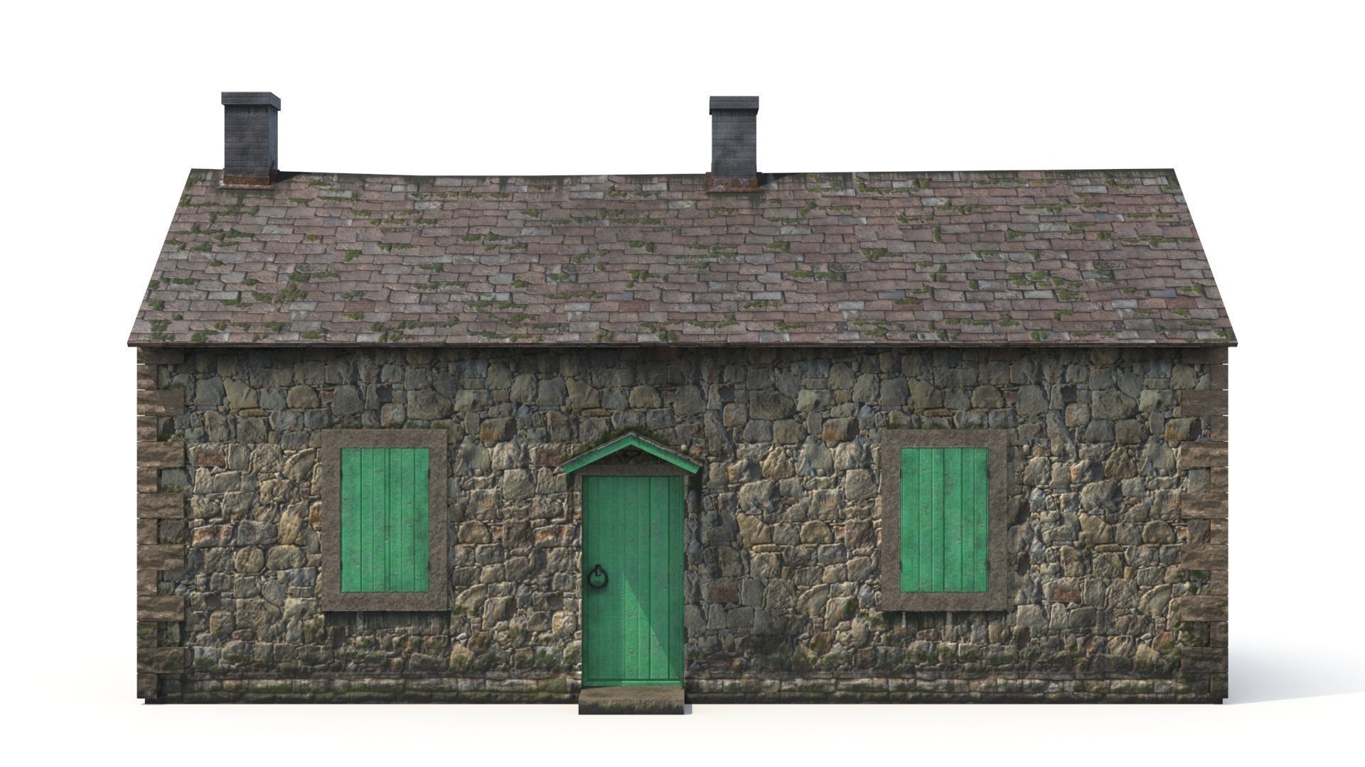 Old stone cottage 3D model_7