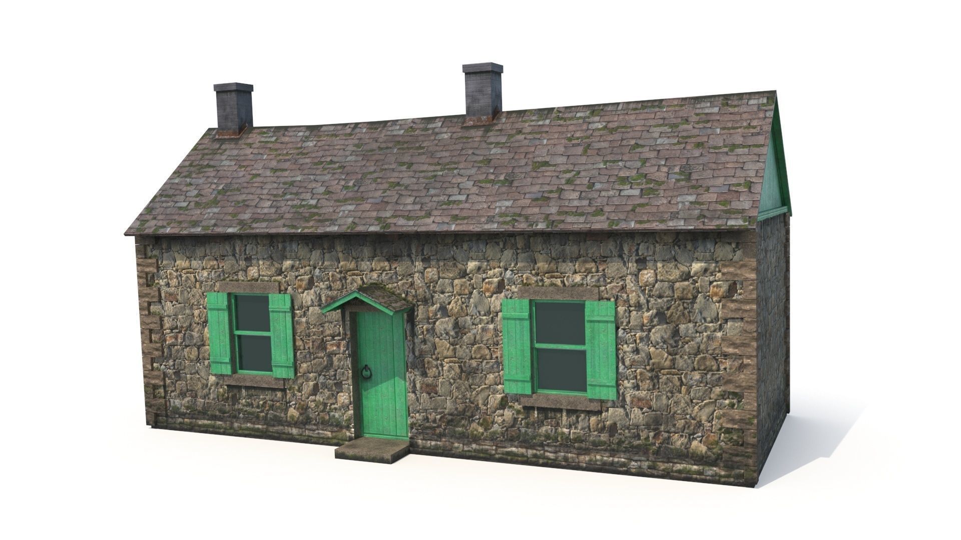 Old stone cottage 3D model_2