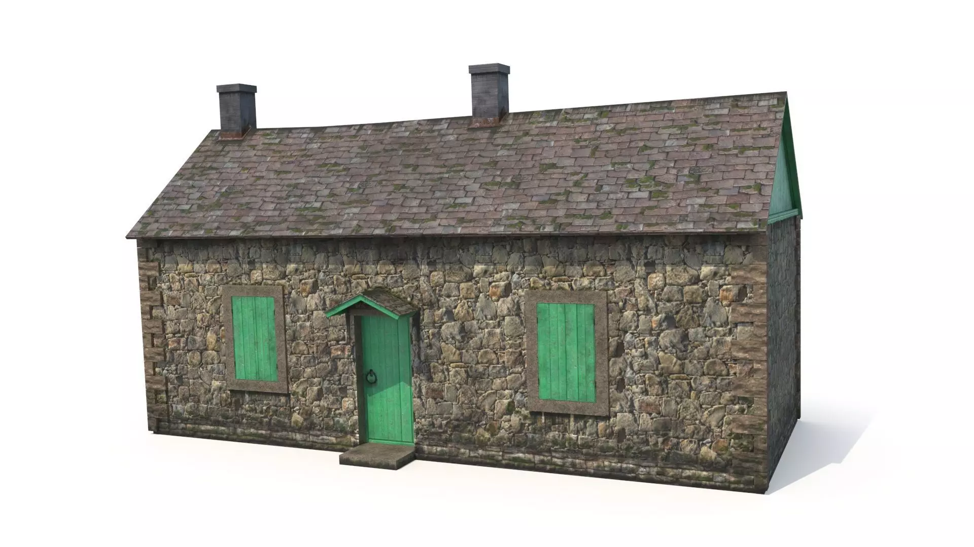 Old stone cottage 3D model_0