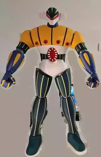 STEEL JEEG 30cm with fixed joints with base 3D print model