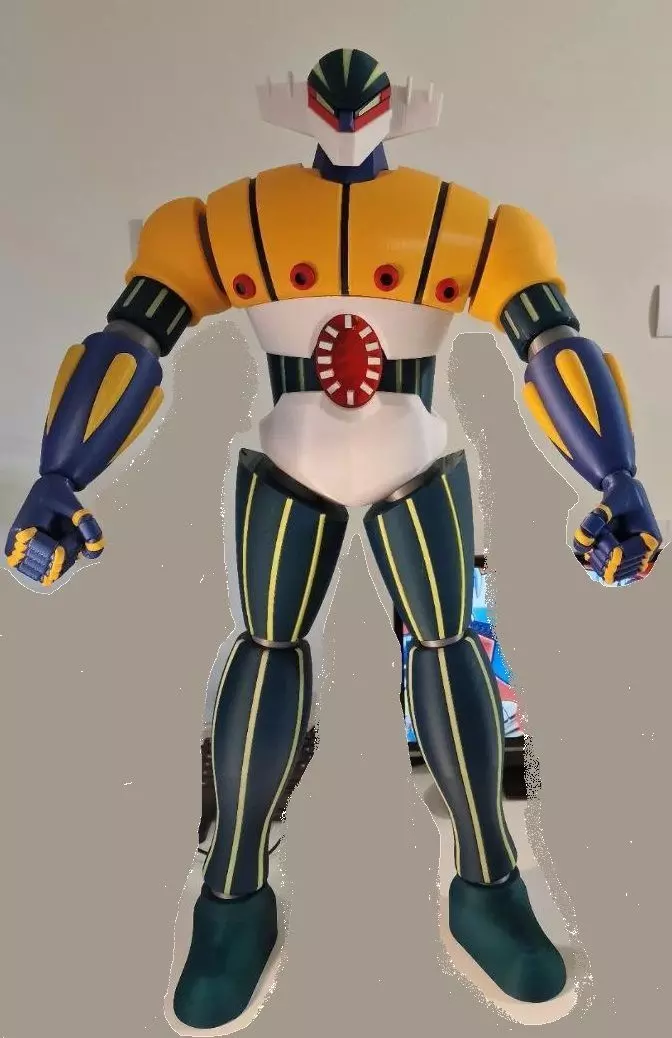 STEEL JEEG 30cm with fixed joints with base 3D print model_0