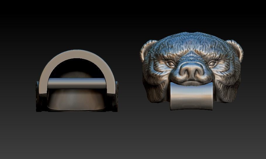 Fastener for bracelet  made as Bear Head 3D print model_11