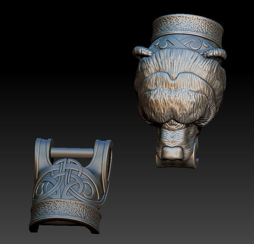 Fastener for bracelet  made as Bear Head 3D print model_12