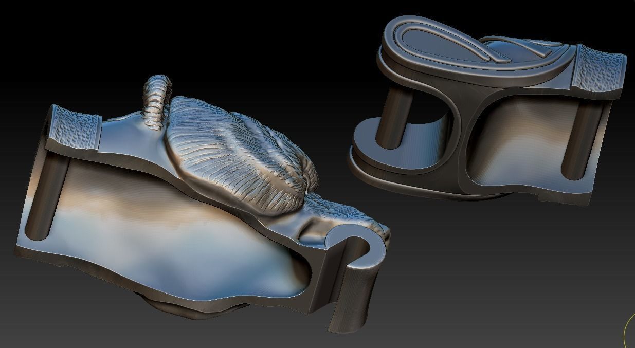 Fastener for bracelet  made as Bear Head 3D print model_7