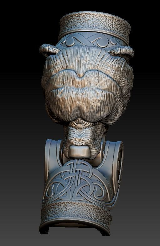 Fastener for bracelet  made as Bear Head 3D print model_4