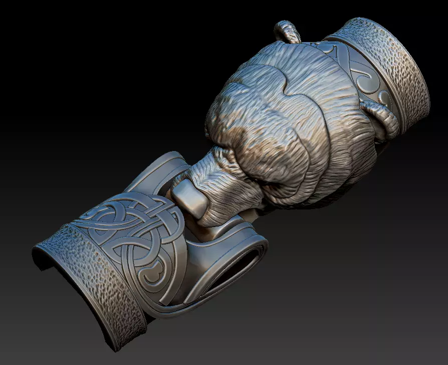 Fastener for bracelet  made as Bear Head 3D print model_0