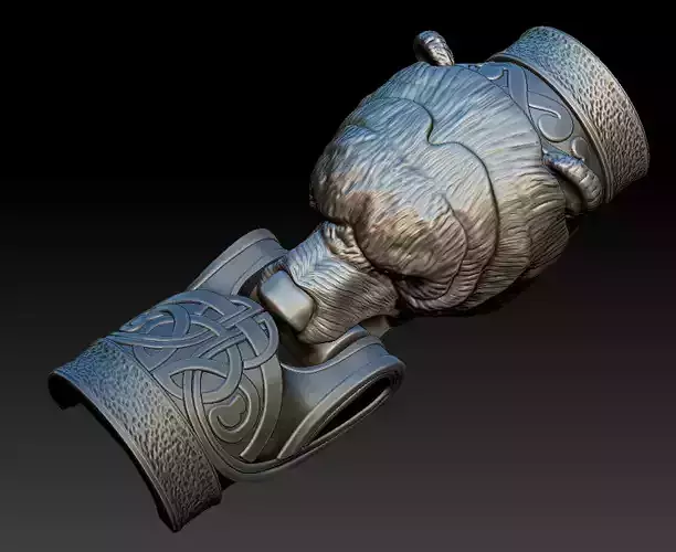 Fastener for bracelet  made as Bear Head 3D print model