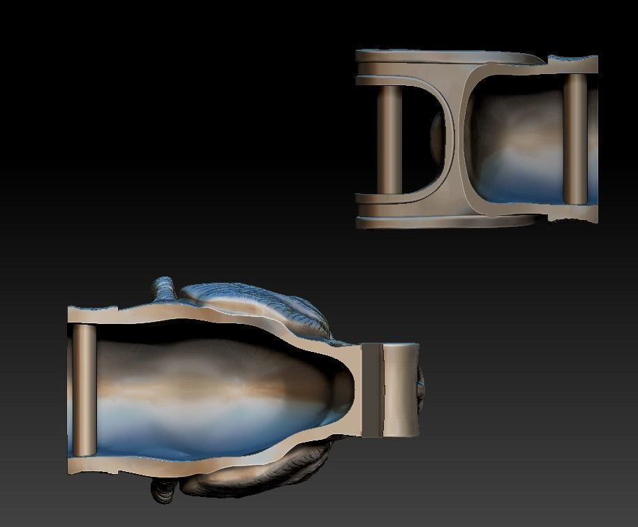 Fastener for bracelet  made as Bear Head 3D print model_8