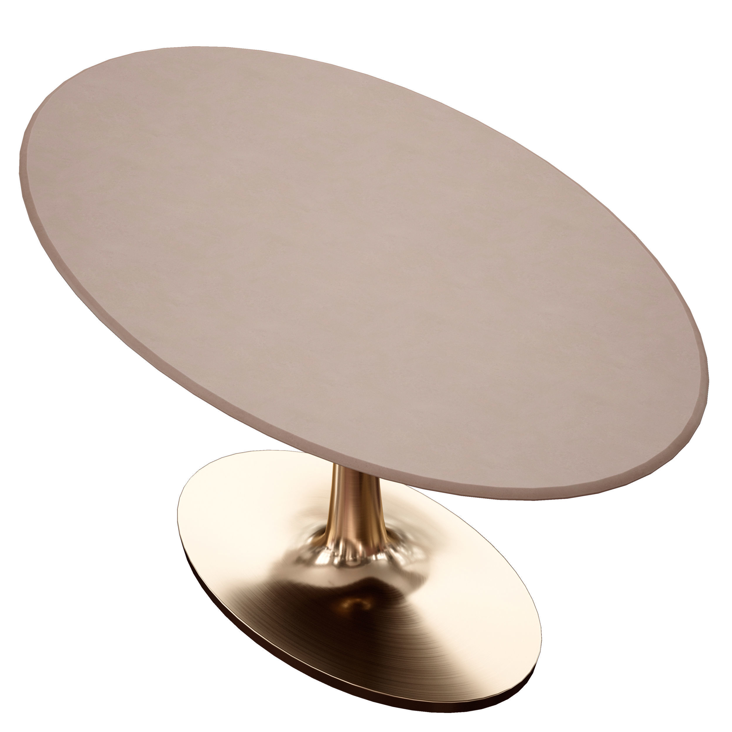 Nero Oval Concrete Dining Table with Brass Base Crate and Barrel 3D model_8