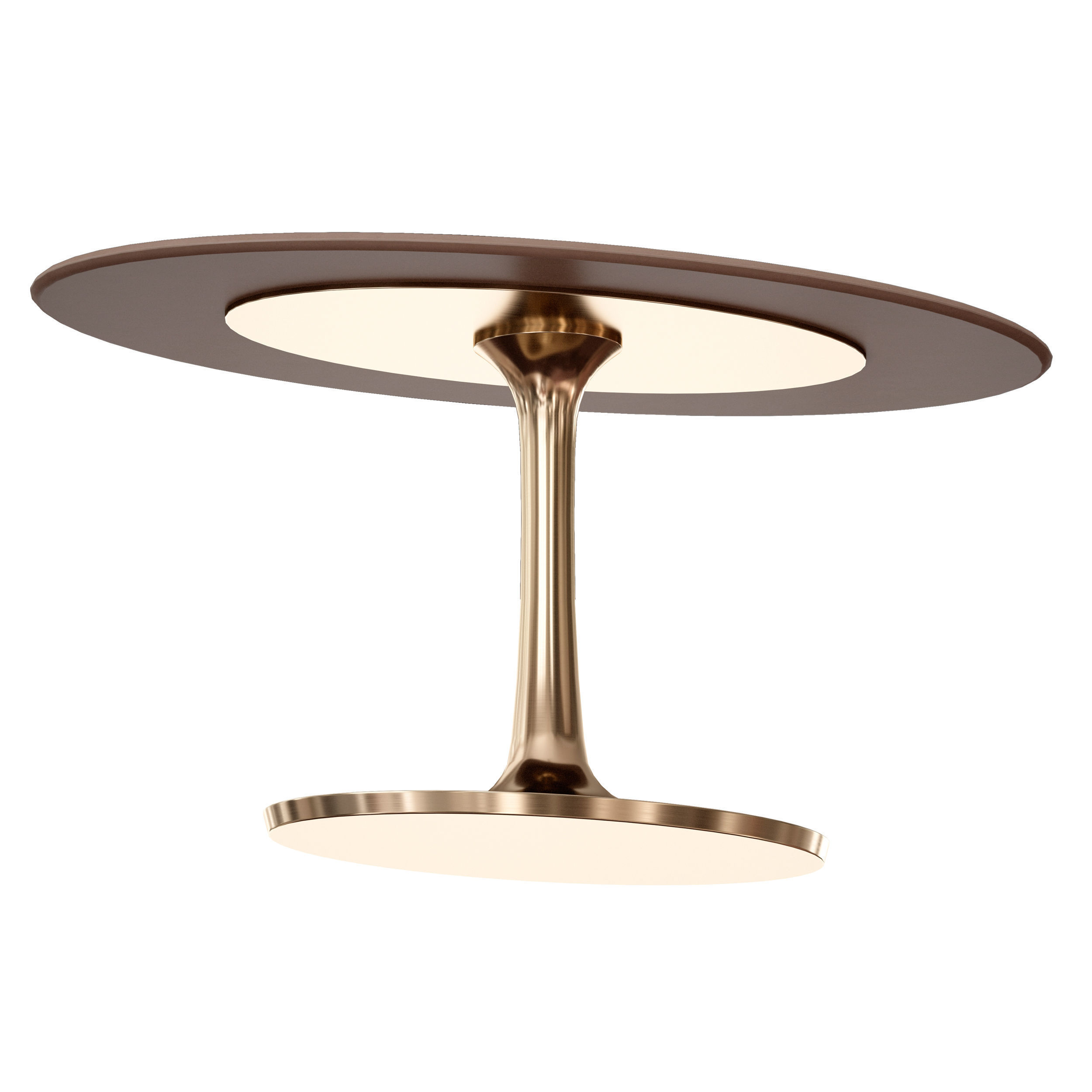 Nero Oval Concrete Dining Table with Brass Base Crate and Barrel 3D model_2