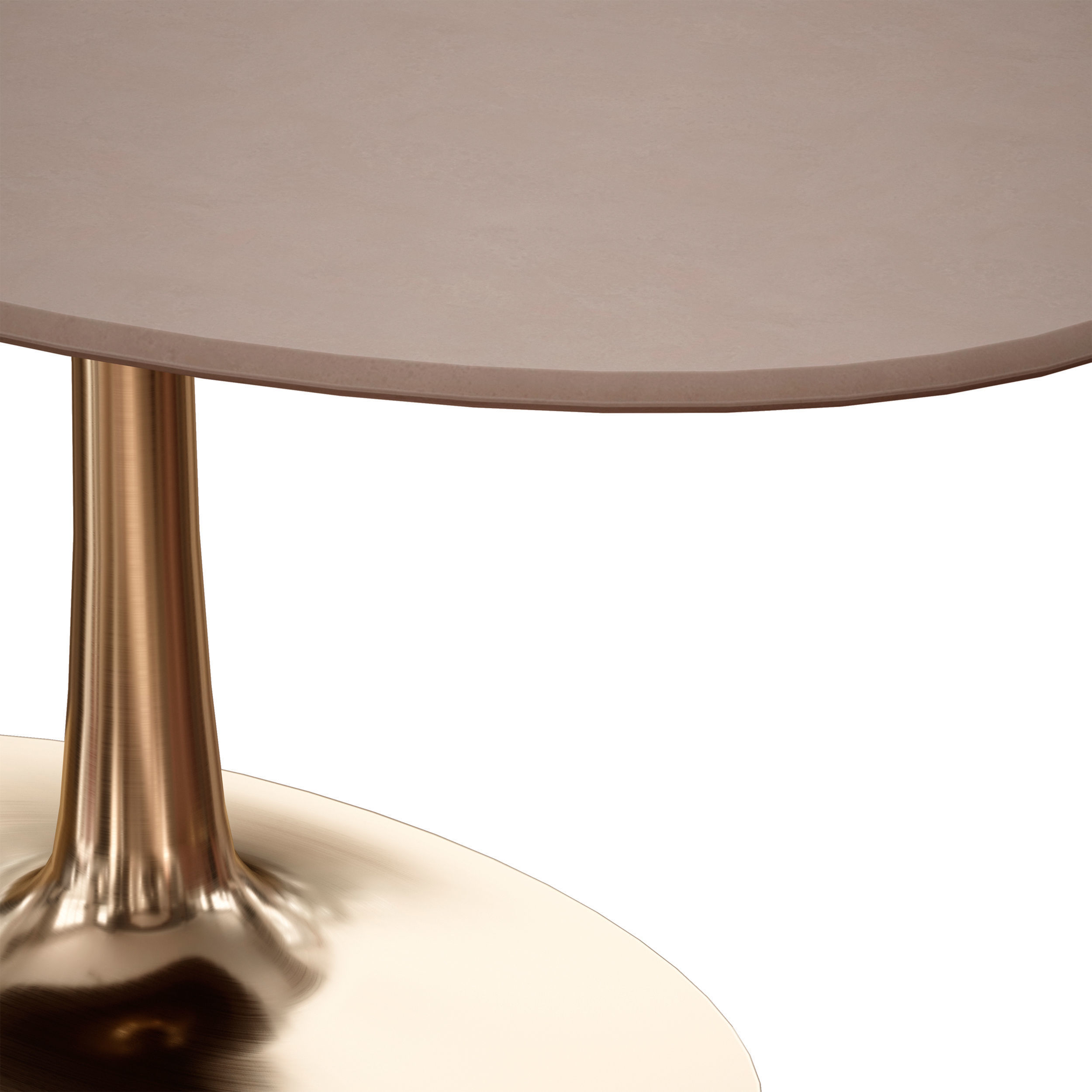 Nero Oval Concrete Dining Table with Brass Base Crate and Barrel 3D model_9