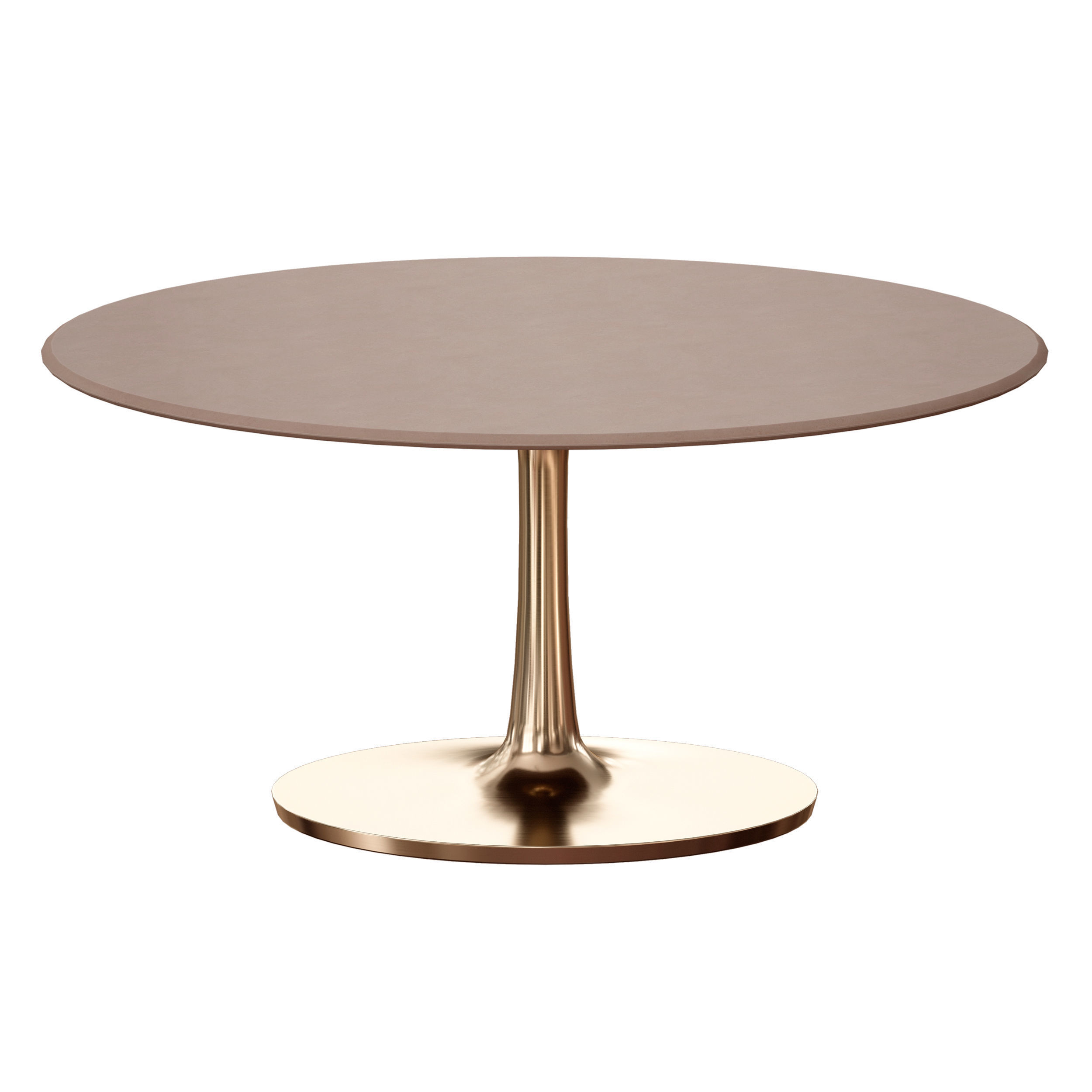 Nero Oval Concrete Dining Table with Brass Base Crate and Barrel 3D model_5
