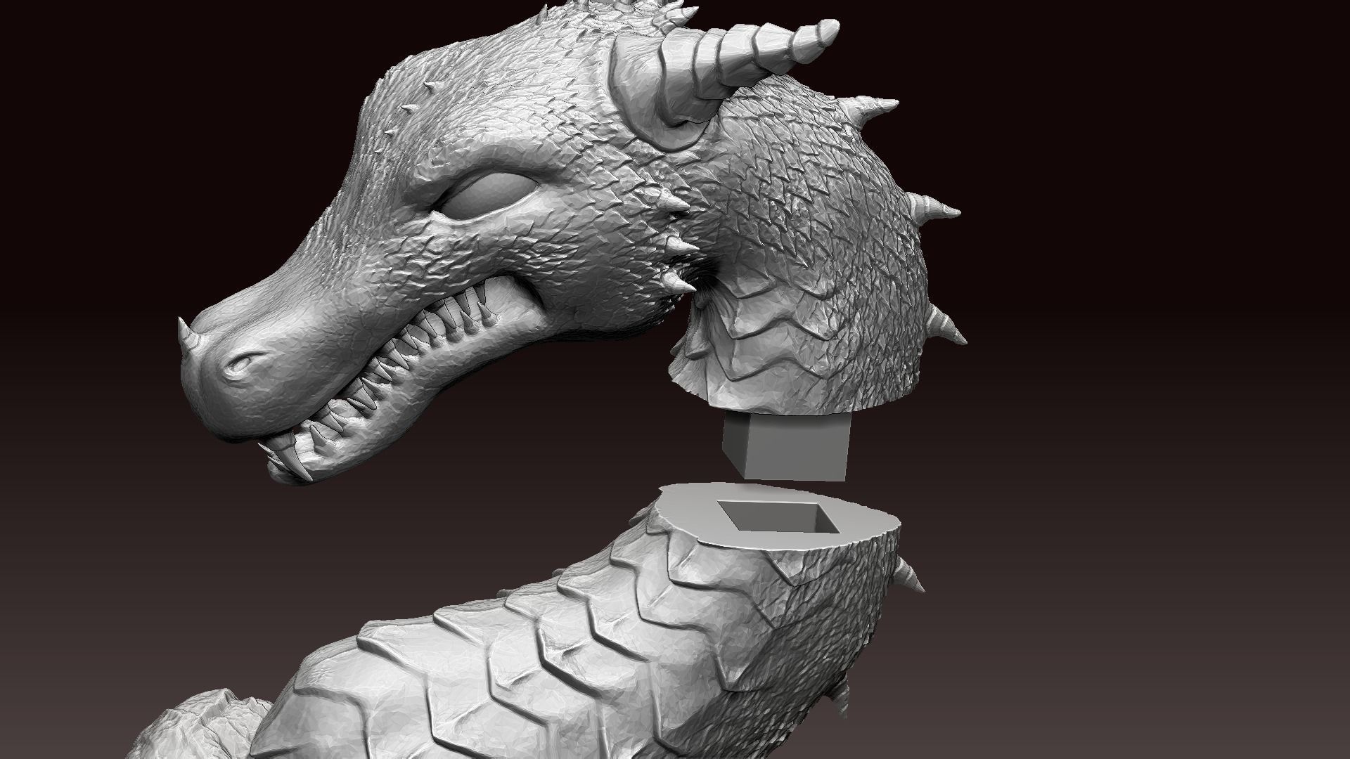 Dragon Bust 3D print model_3