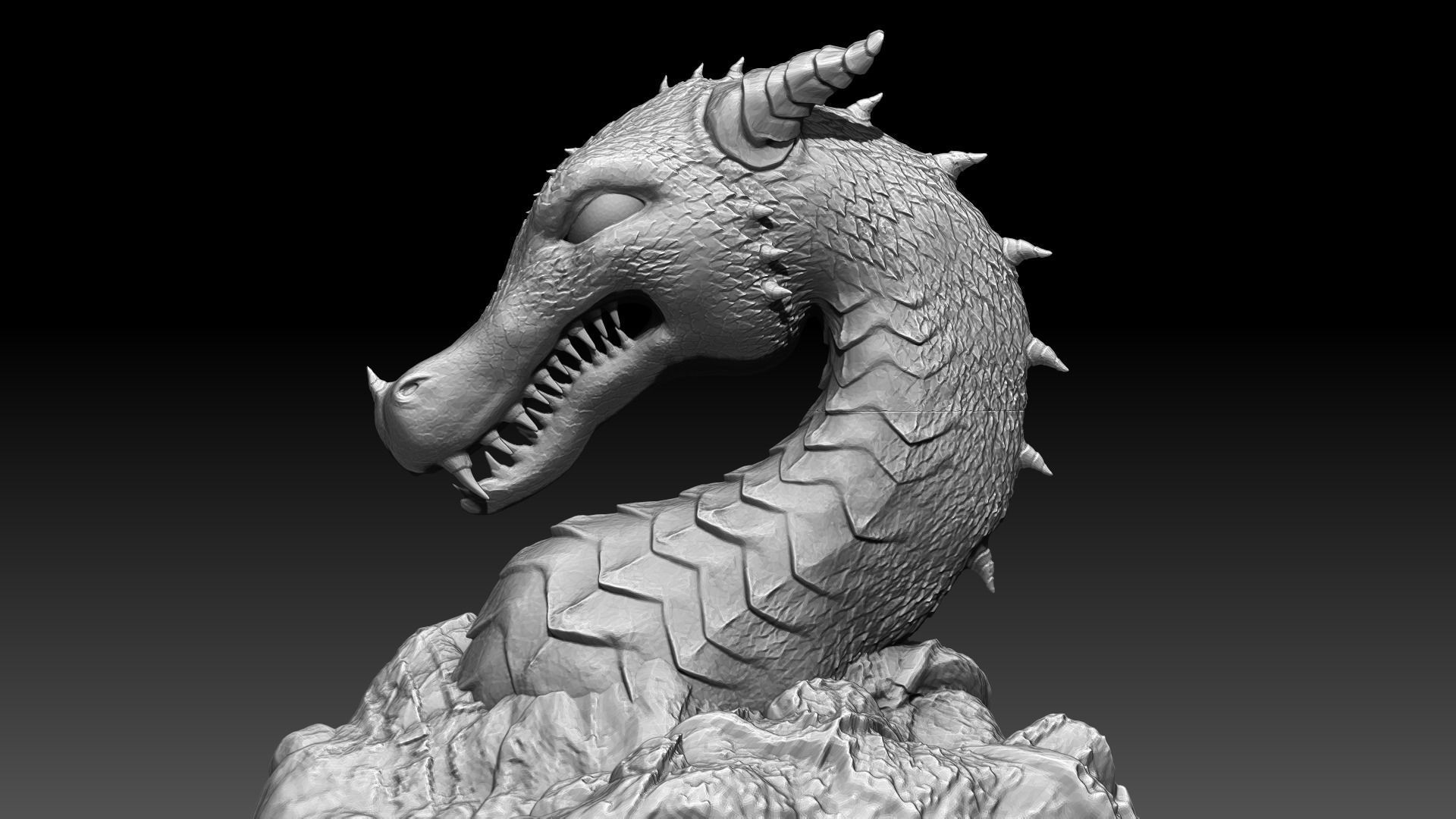Dragon Bust 3D print model_2