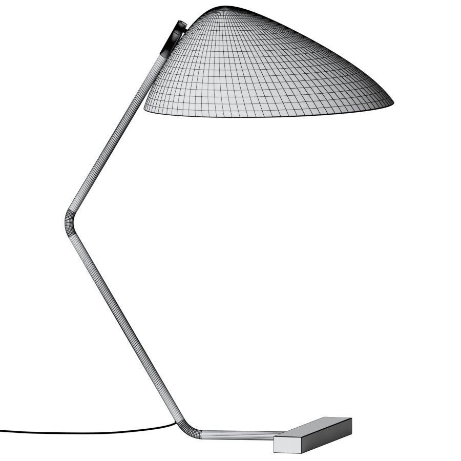 West Elm Curvilinear Mid-Century Table Lamp 3D model_2