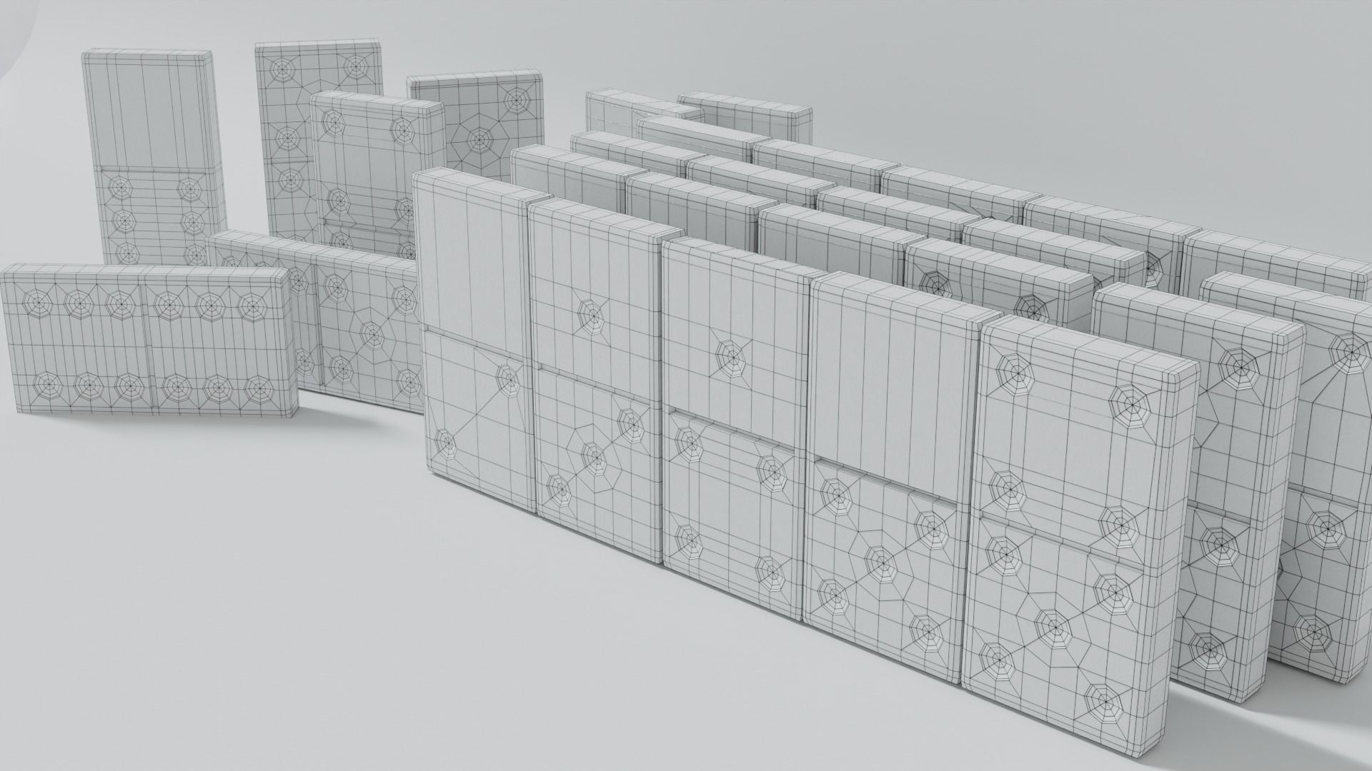 Dominoes game set 3D model_3