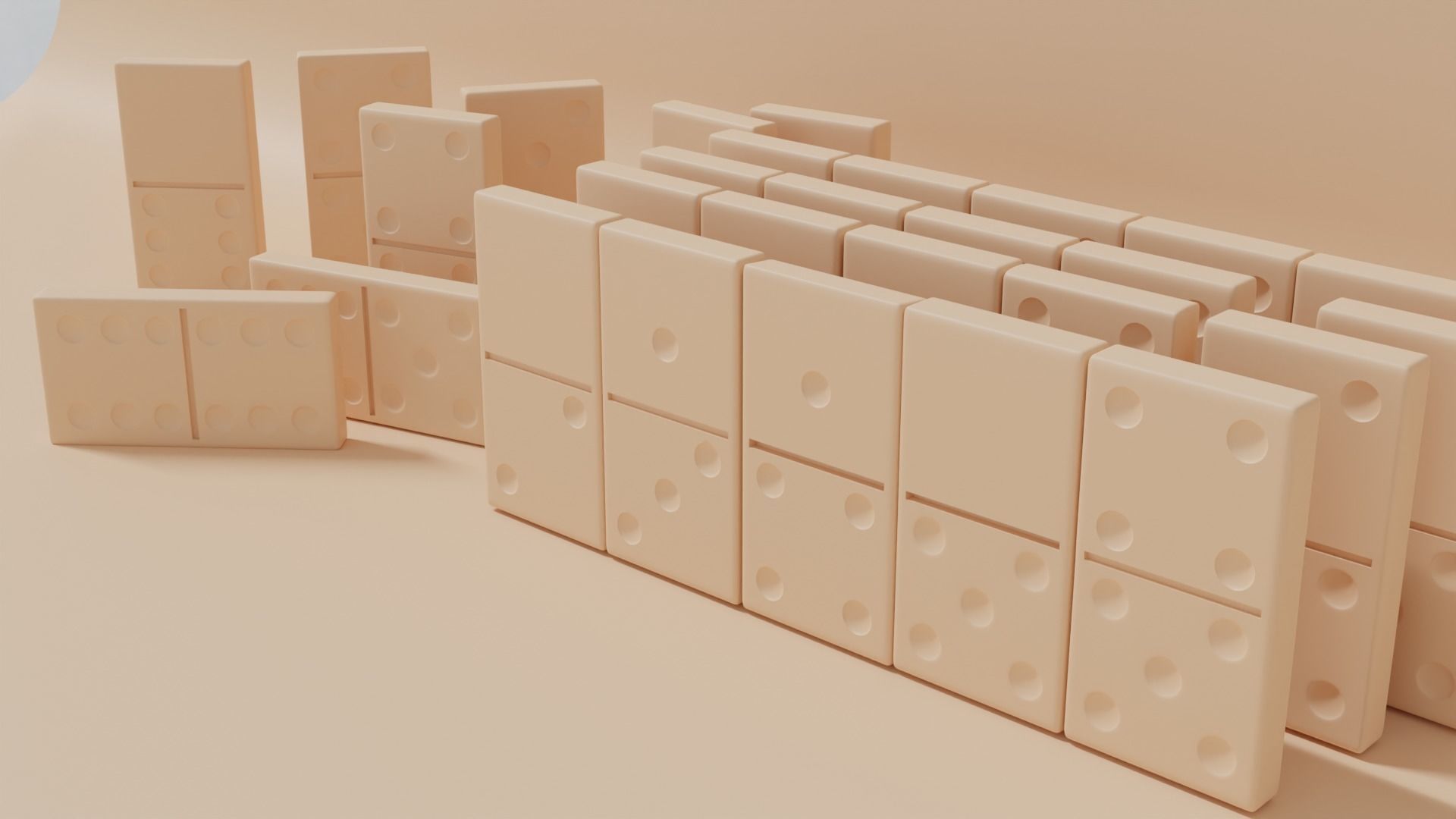 Dominoes game set 3D model_2