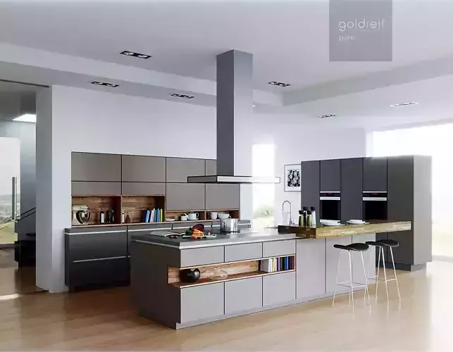 kitchen modern with cabinets