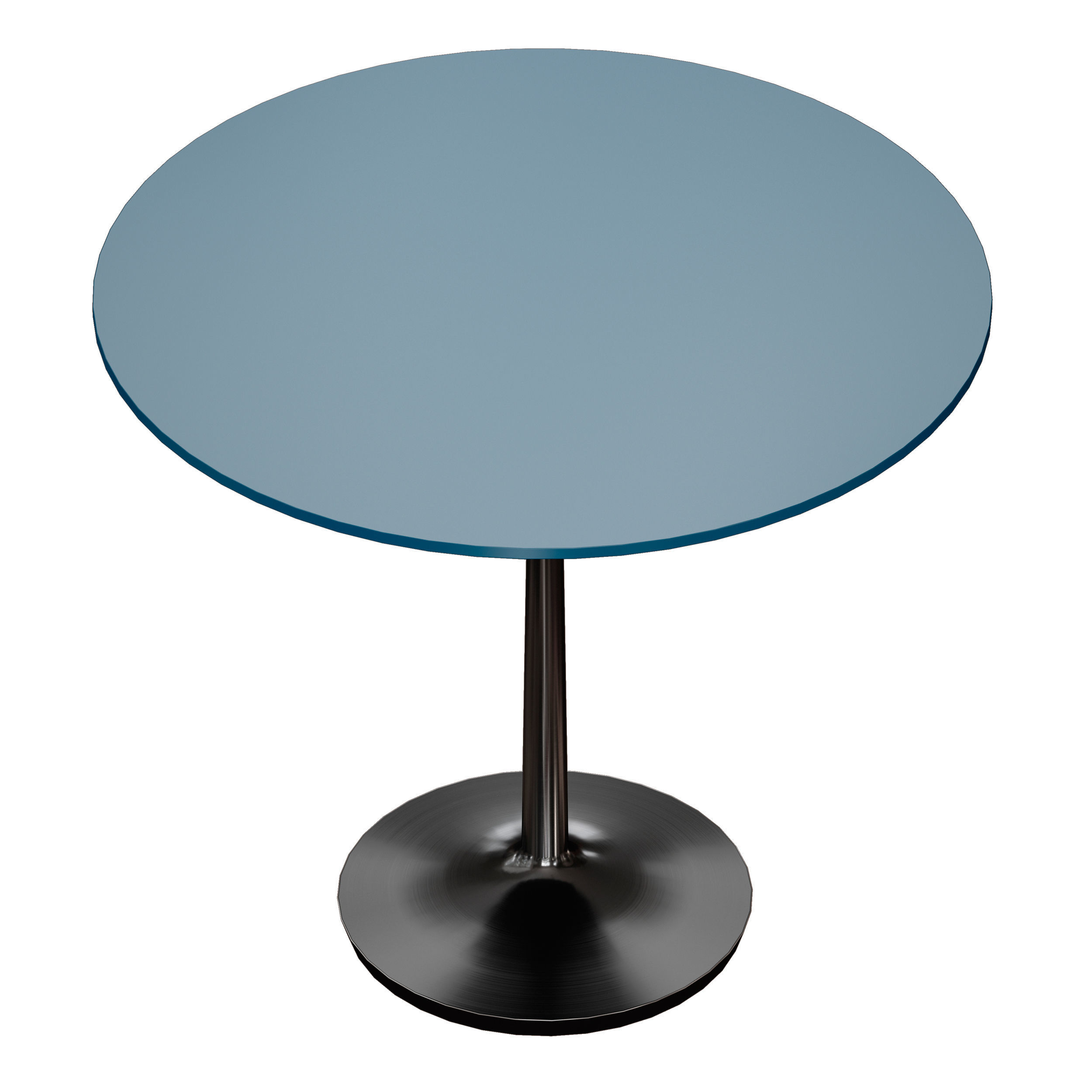 Nero 36 Blue Lacquer Dining Table with Matte Black Base 3D model_3