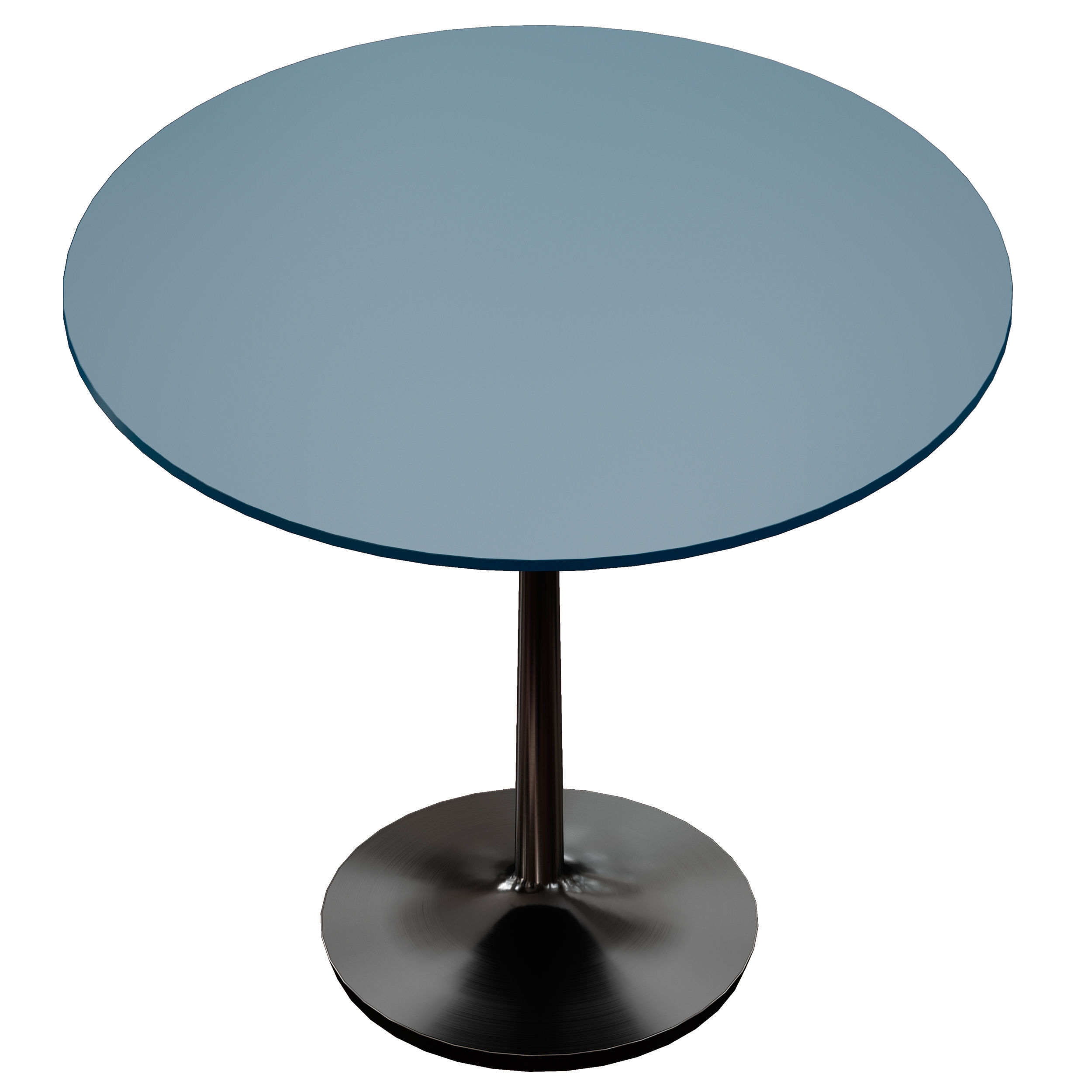 Nero 36 Blue Lacquer Dining Table with Matte Black Base 3D model_7