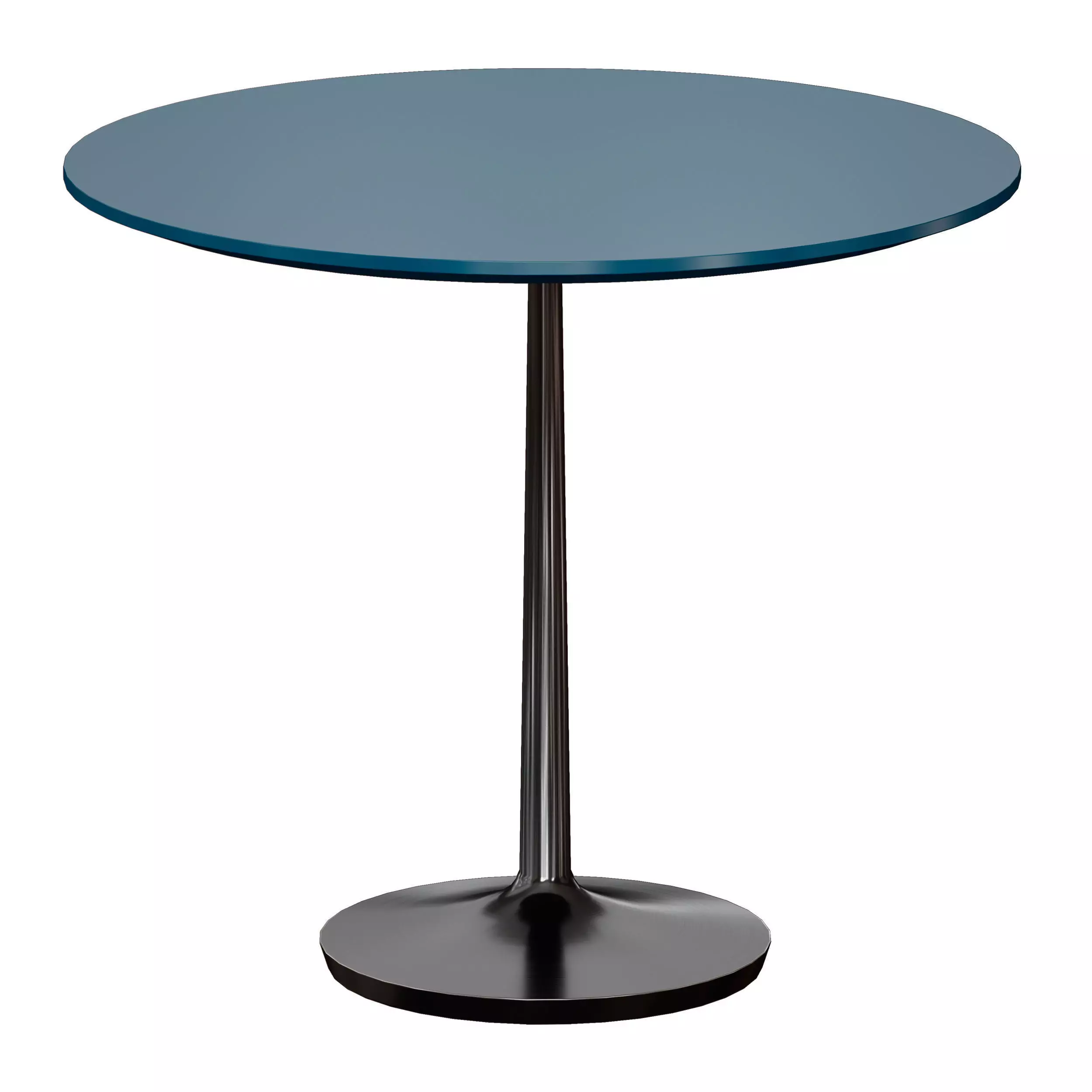 Nero 36 Blue Lacquer Dining Table with Matte Black Base 3D model_0