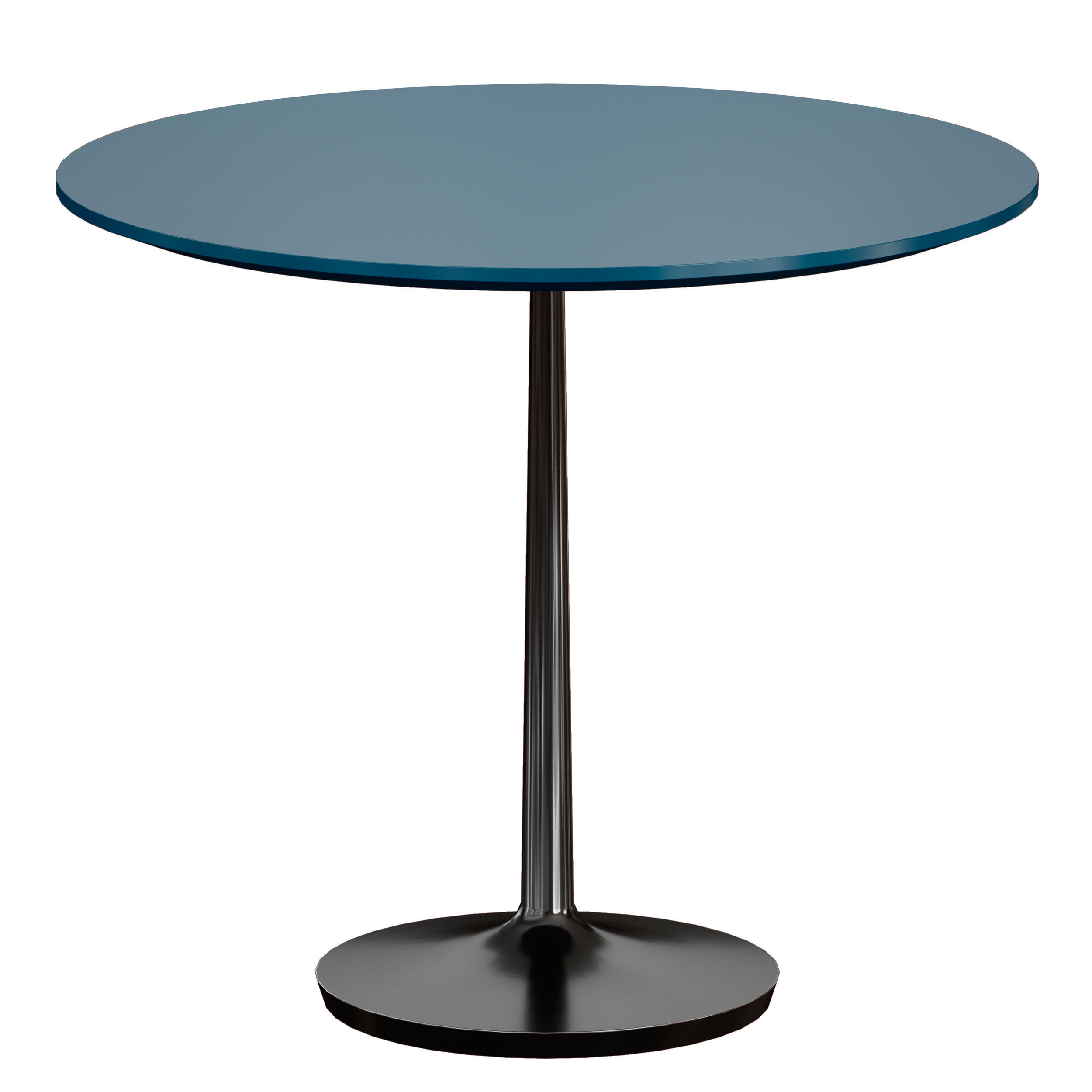Nero 36 Blue Lacquer Dining Table with Matte Black Base 3D model_4