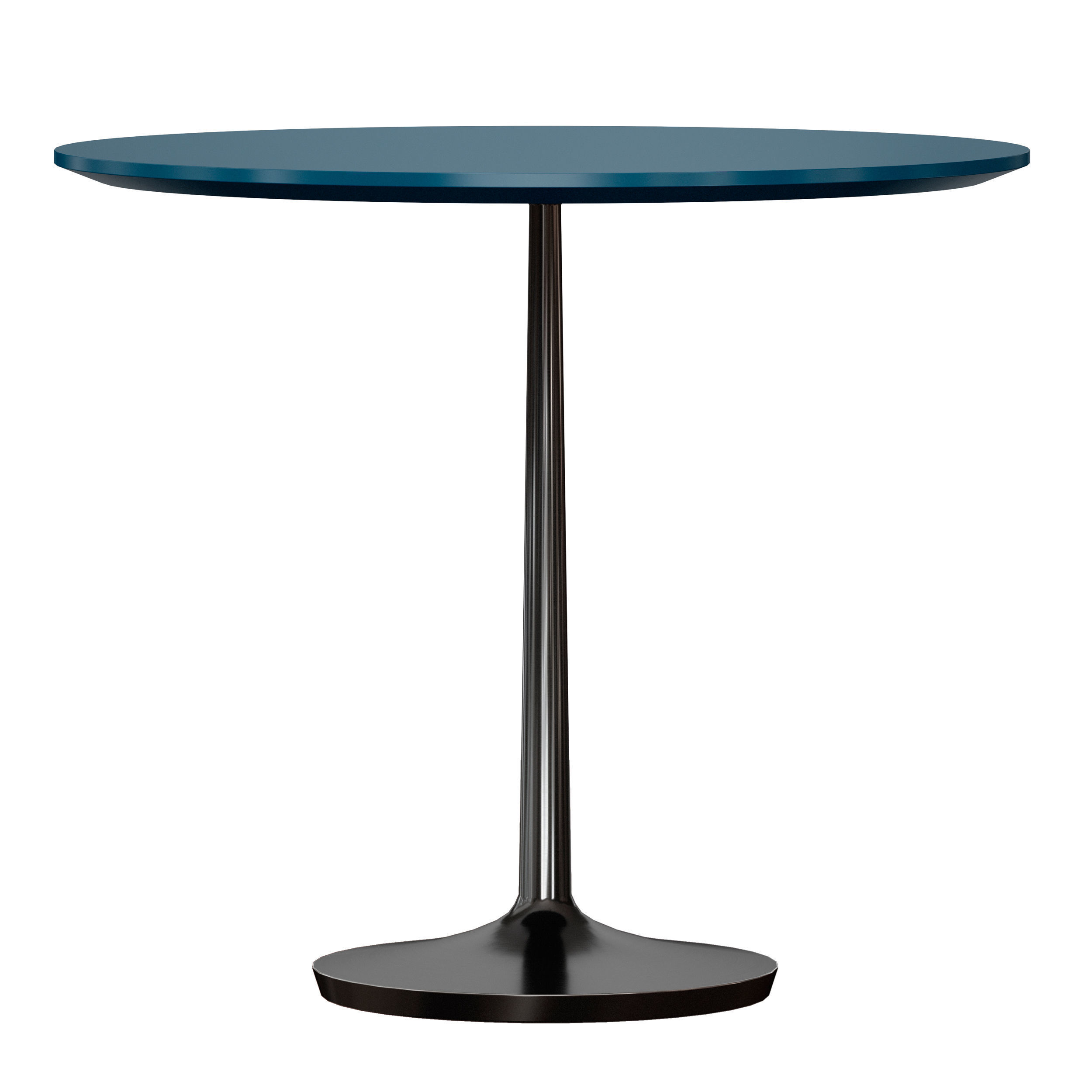 Nero 36 Blue Lacquer Dining Table with Matte Black Base 3D model_1