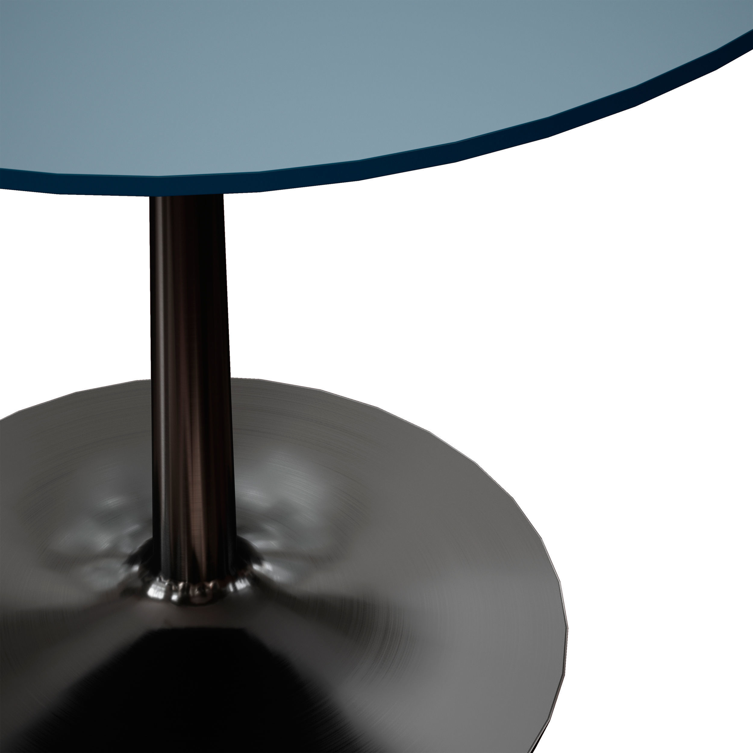 Nero 36 Blue Lacquer Dining Table with Matte Black Base 3D model_9
