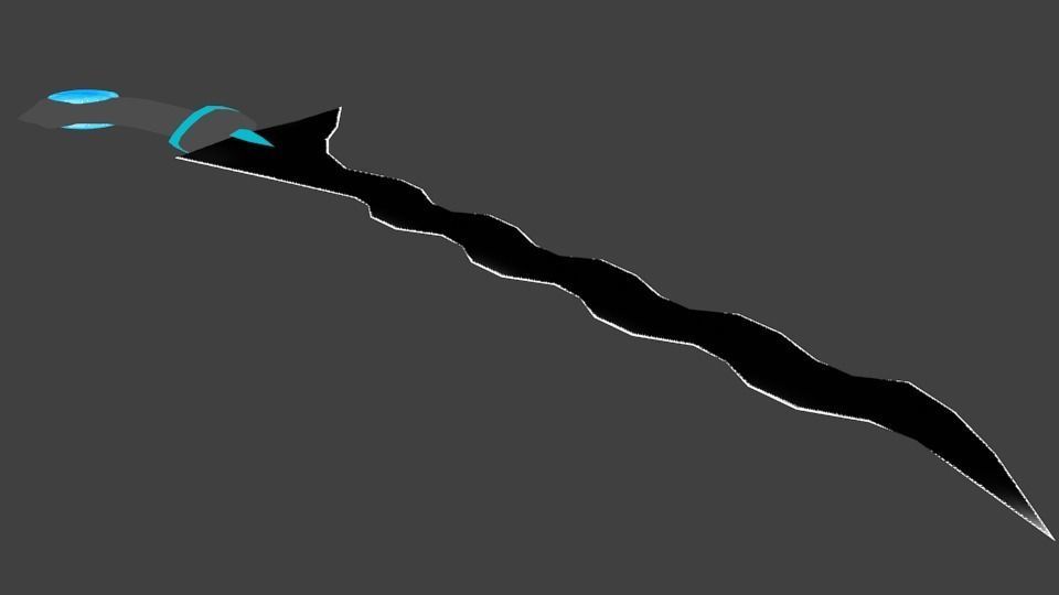 Keris-9 sword Low-poly 3D model_1