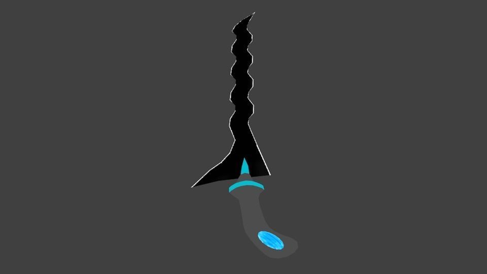 Keris-9 sword Low-poly 3D model_7