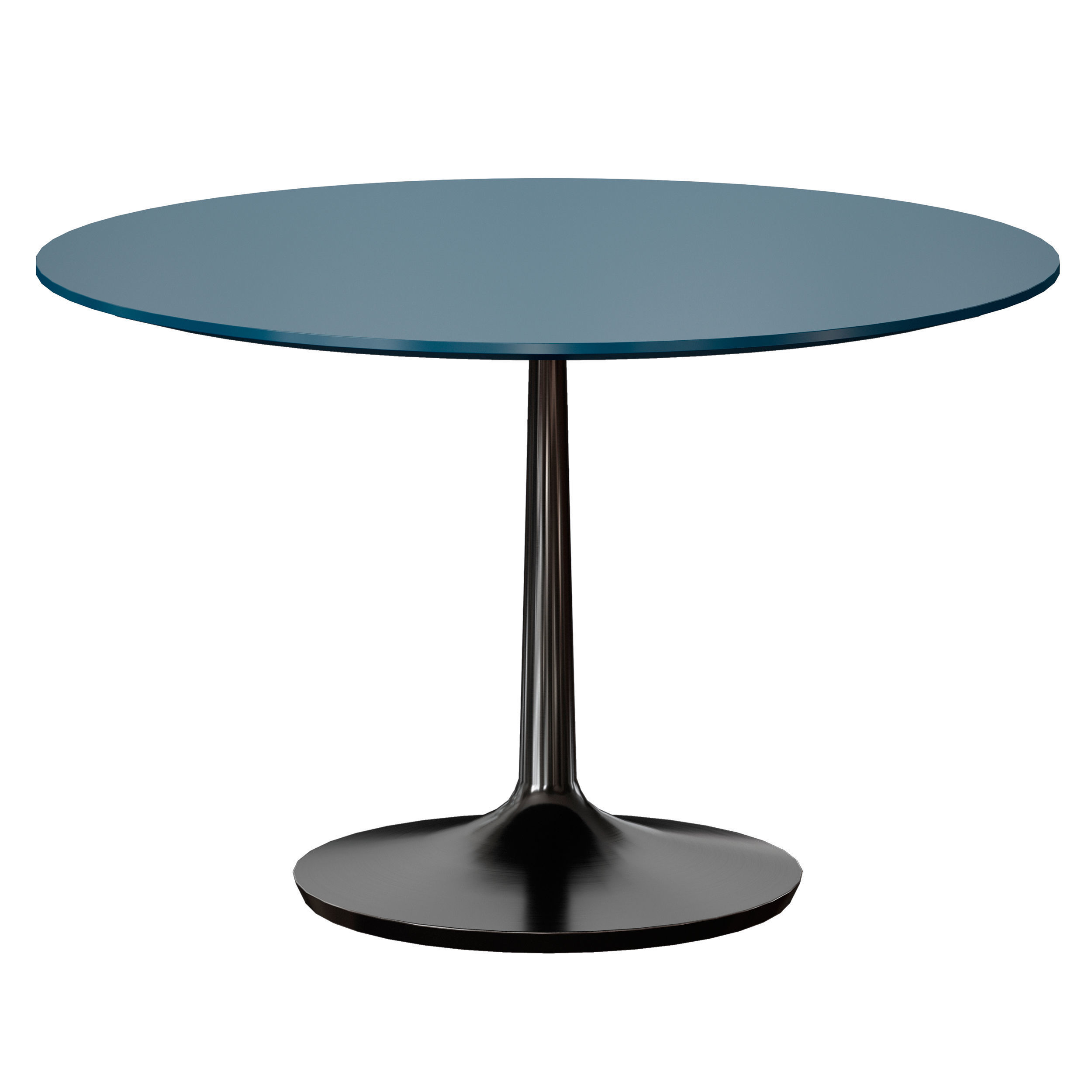 Nero 48 Blue Lacquer Dining Table with Matte Black Base 3D model_8