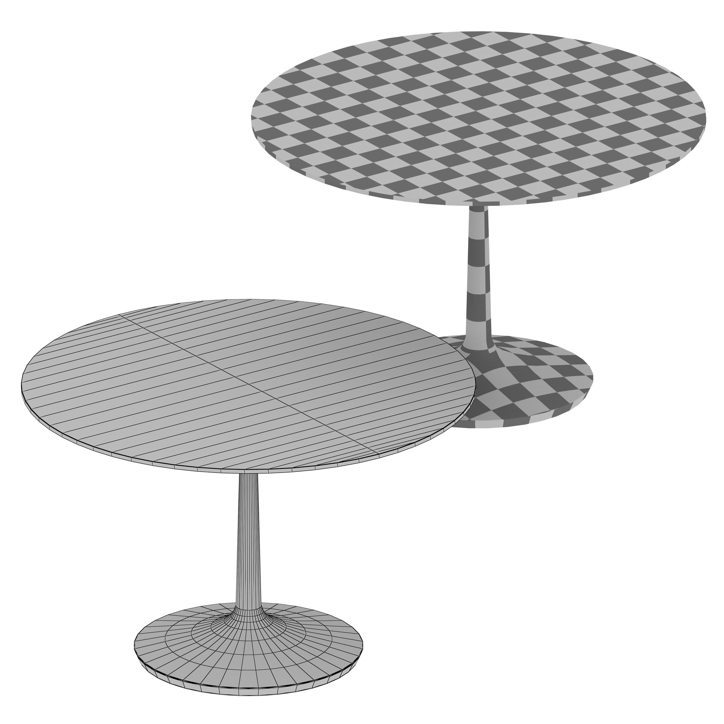 Nero 48 Blue Lacquer Dining Table with Matte Black Base 3D model_10