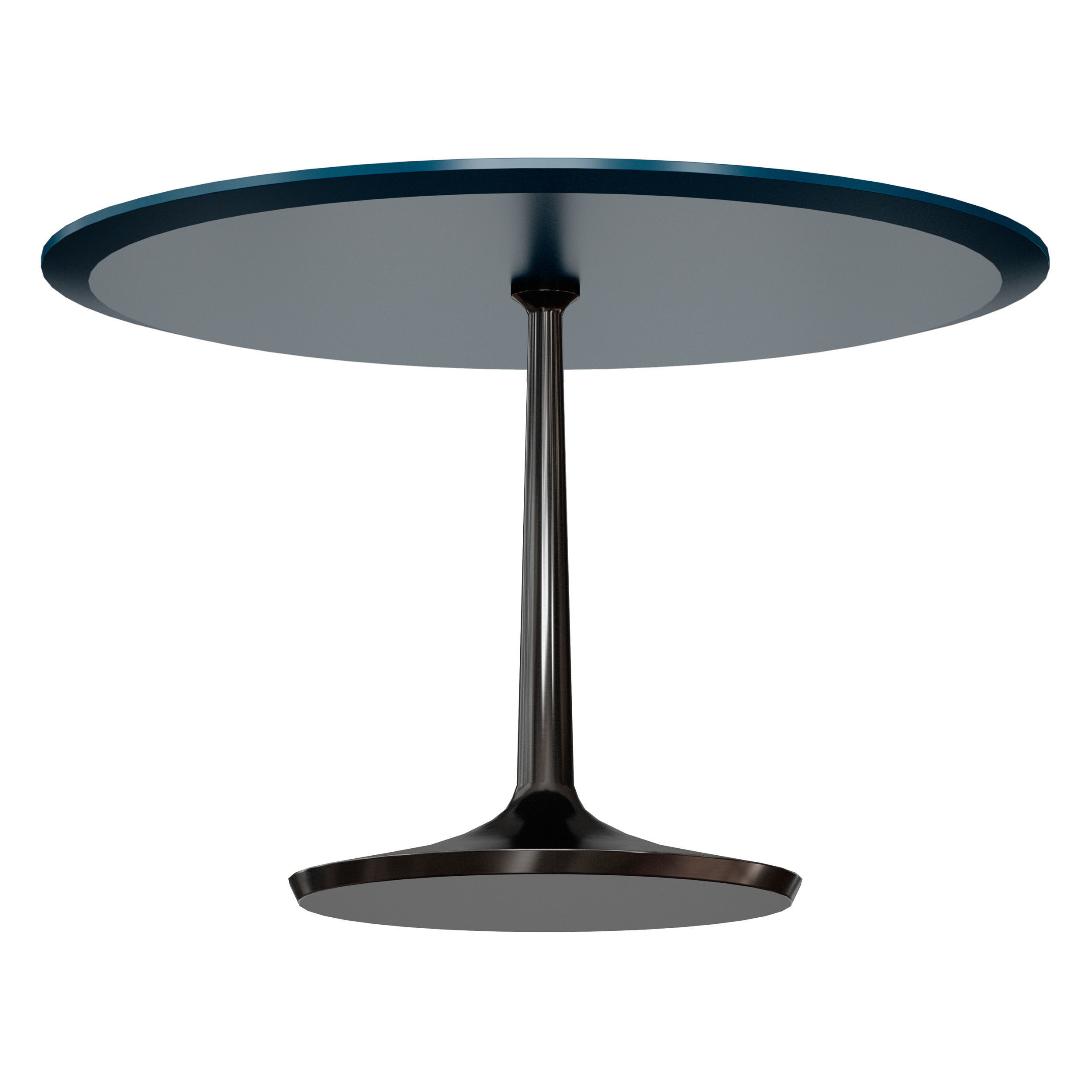 Nero 48 Blue Lacquer Dining Table with Matte Black Base 3D model_2