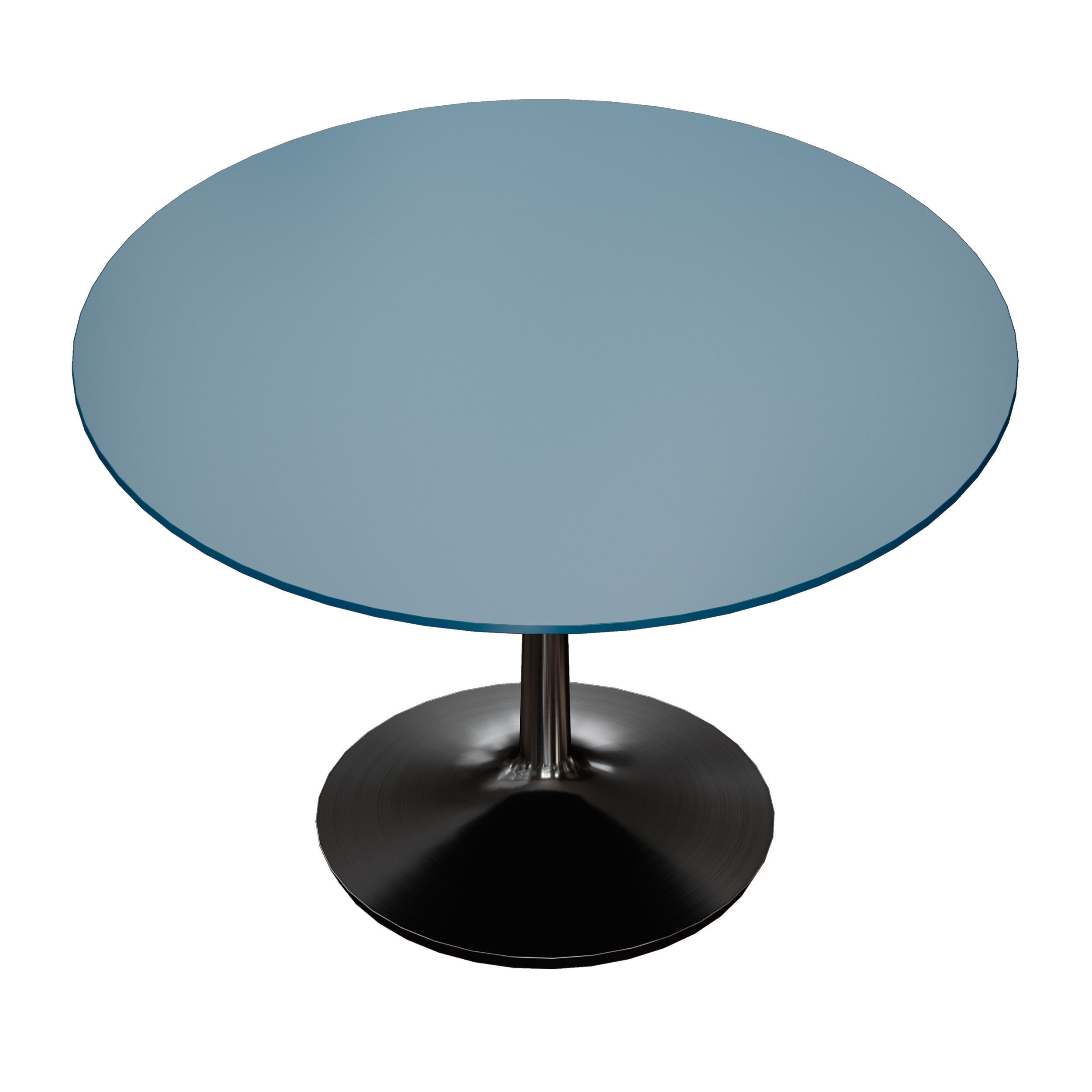 Nero 48 Blue Lacquer Dining Table with Matte Black Base 3D model_3