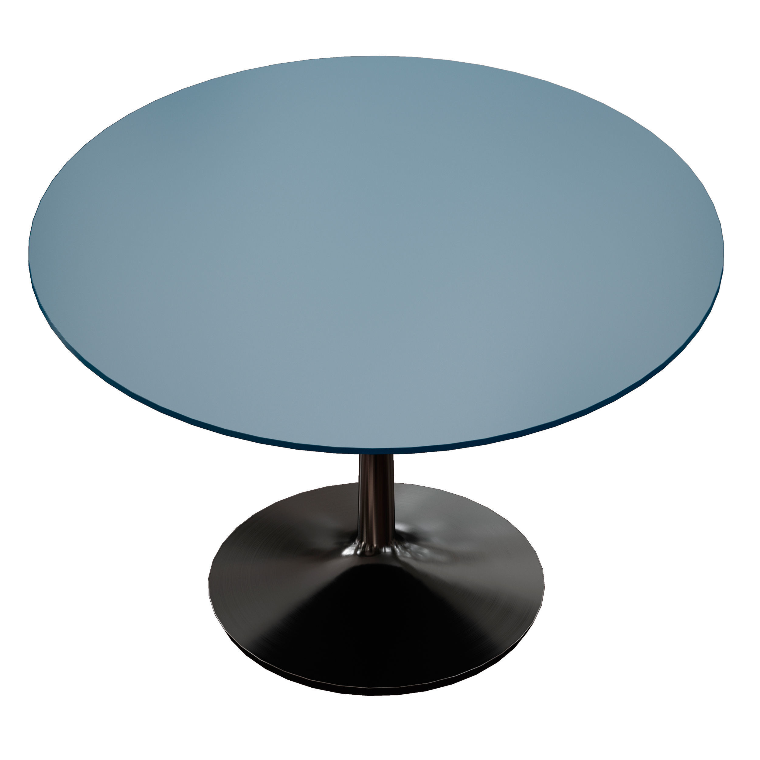 Nero 48 Blue Lacquer Dining Table with Matte Black Base 3D model_7