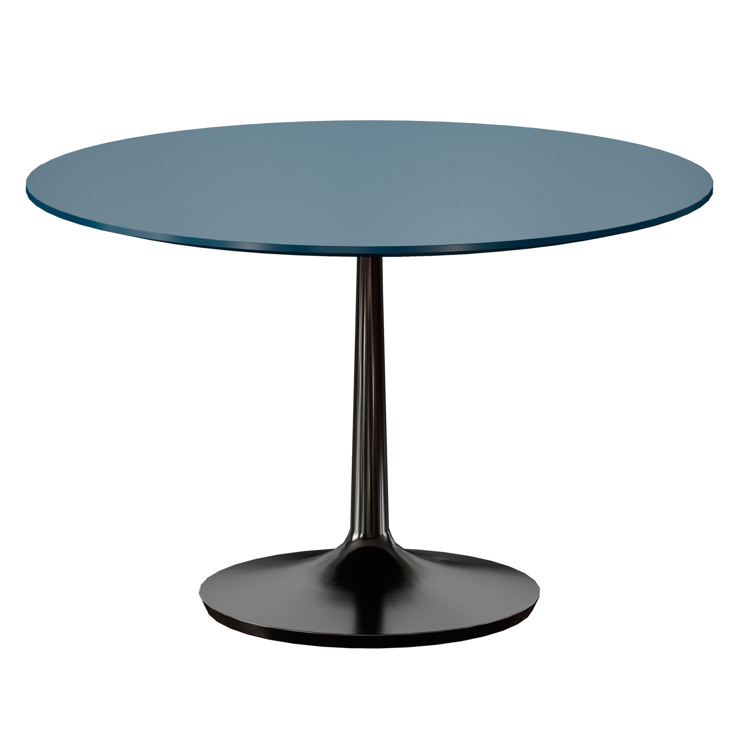 Nero 48 Blue Lacquer Dining Table with Matte Black Base 3D model_5