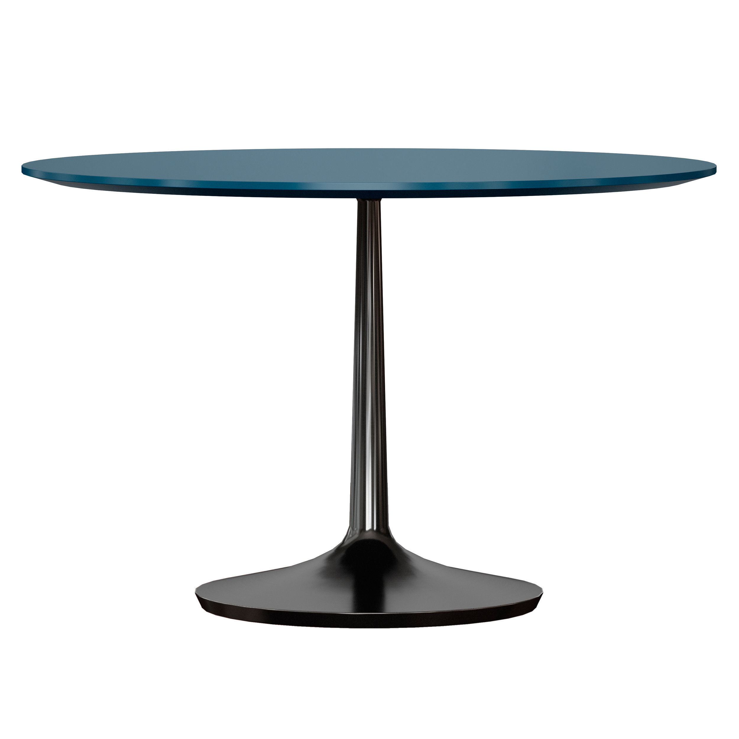 Nero 48 Blue Lacquer Dining Table with Matte Black Base 3D model_1