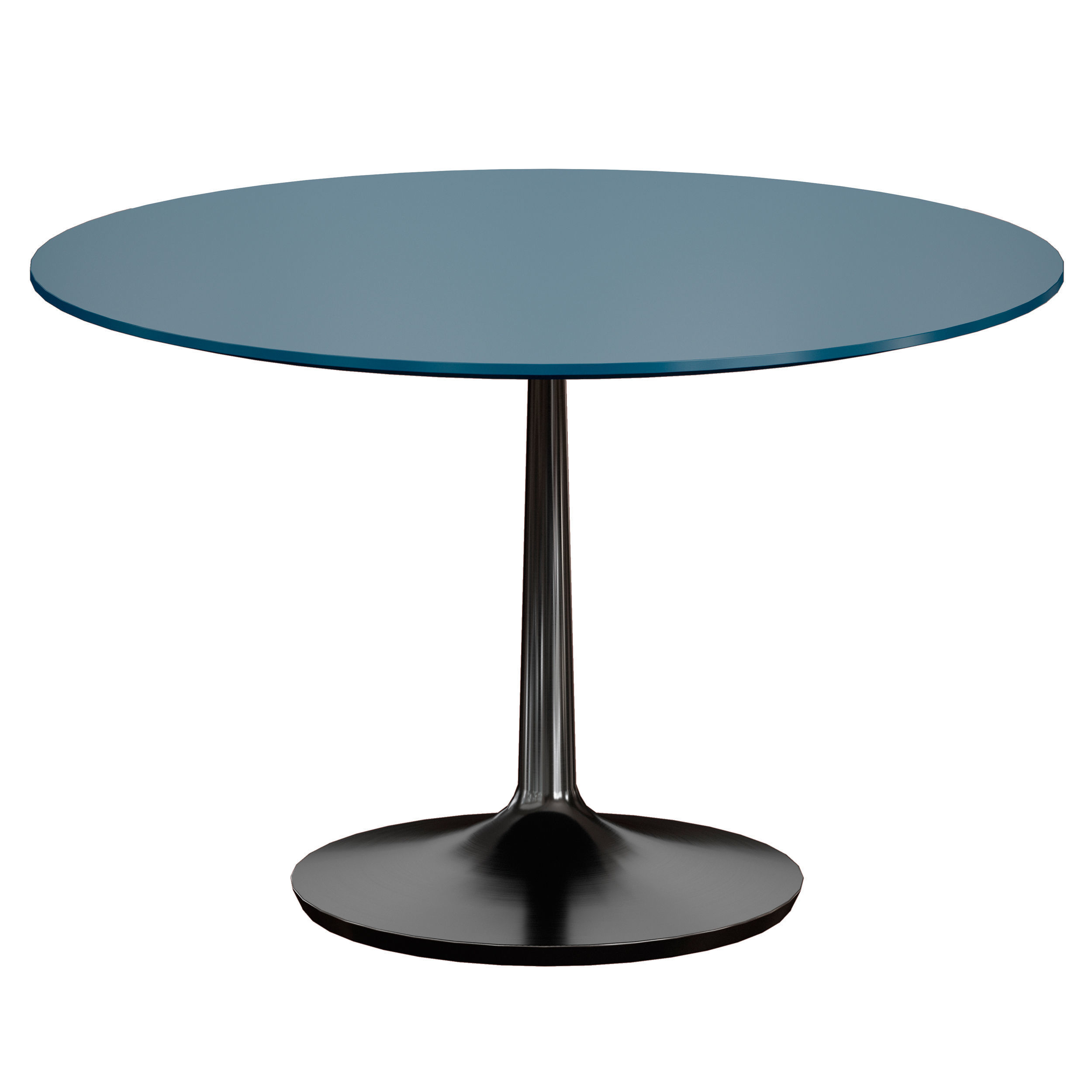 Nero 48 Blue Lacquer Dining Table with Matte Black Base 3D model_4