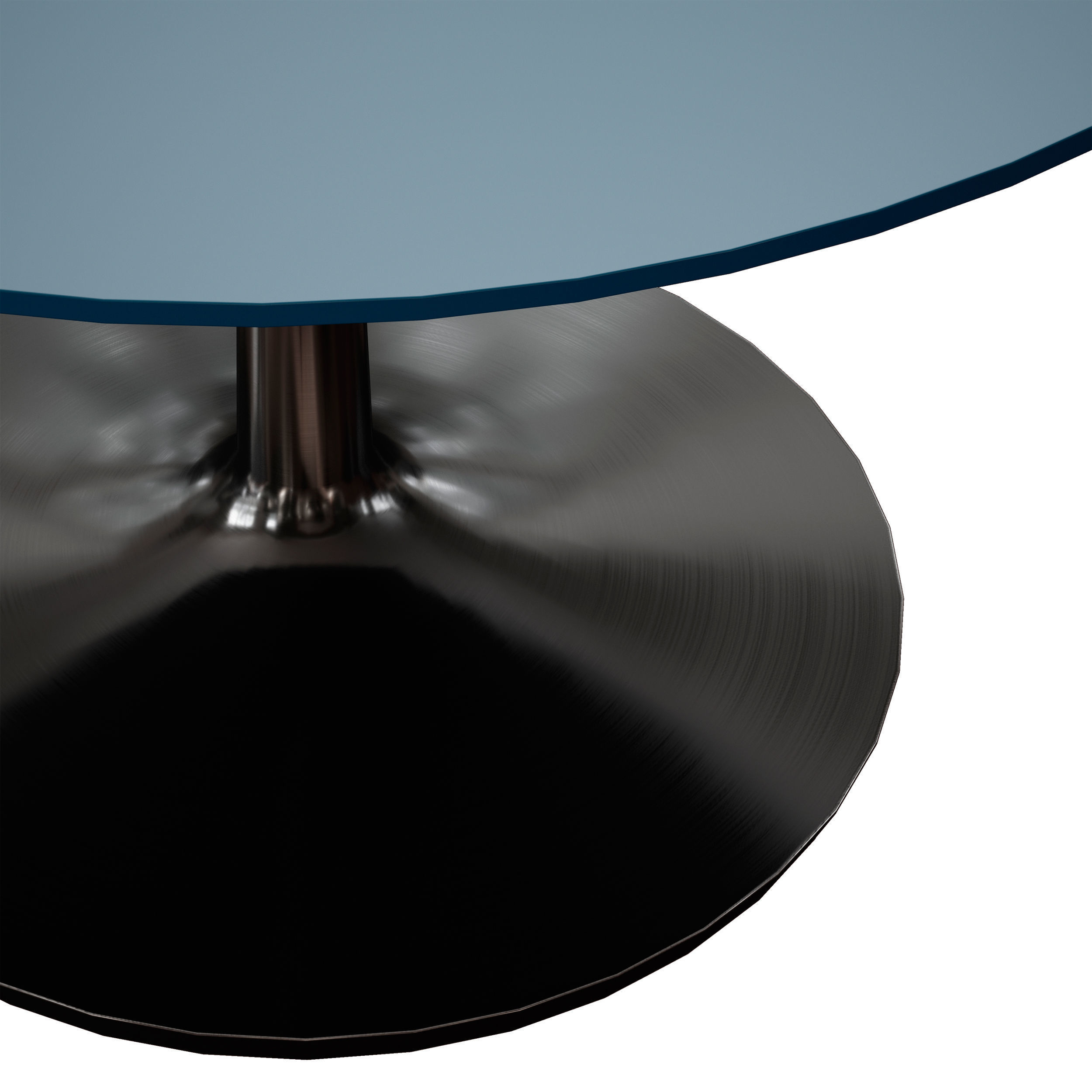 Nero 48 Blue Lacquer Dining Table with Matte Black Base 3D model_9